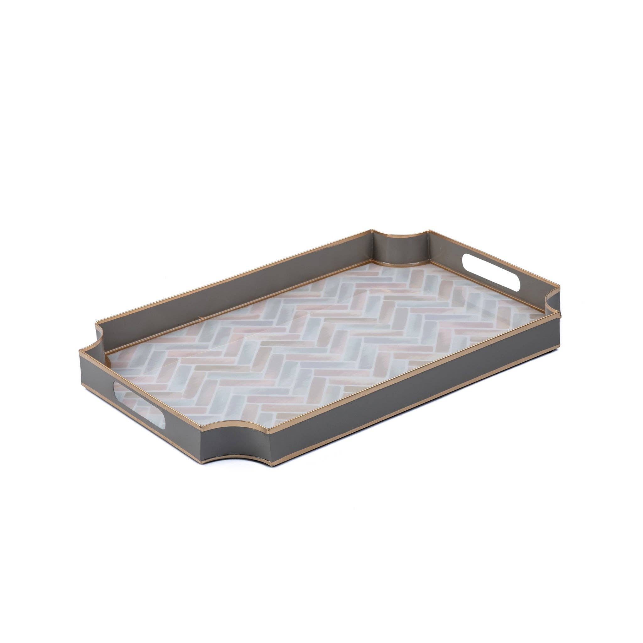 Herringbone Enameled Jaye Tray