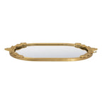 22.5x13.5x1" Mirror Tray w/ Gold Iron Frame Intricate Floral