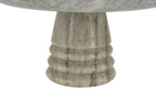 D10x6" Marble Pedestal Bowl w/ Natural Gray Ribbed Base