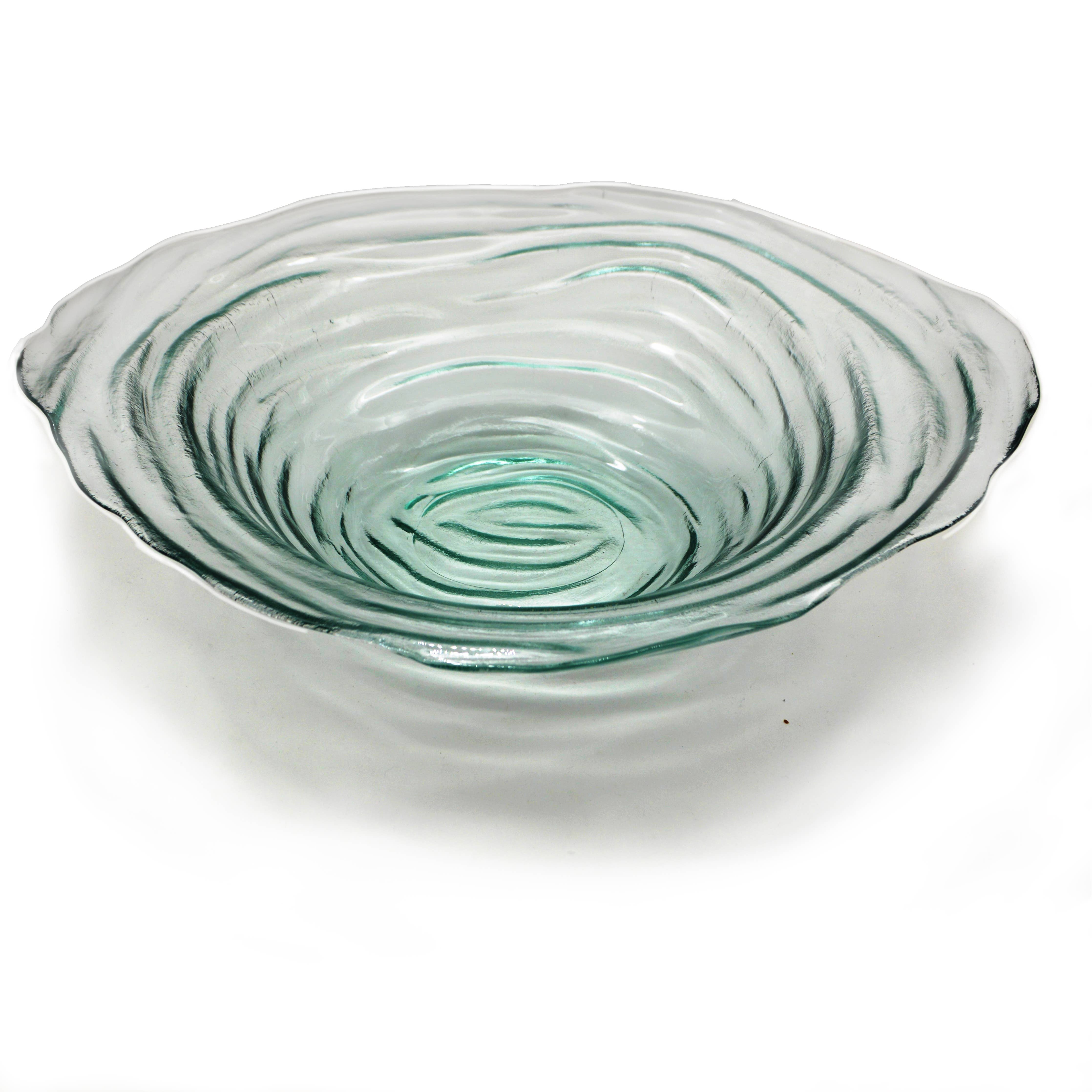 Spanish Recycled Glass Tornado 18.9" Oversized Serving Bowl