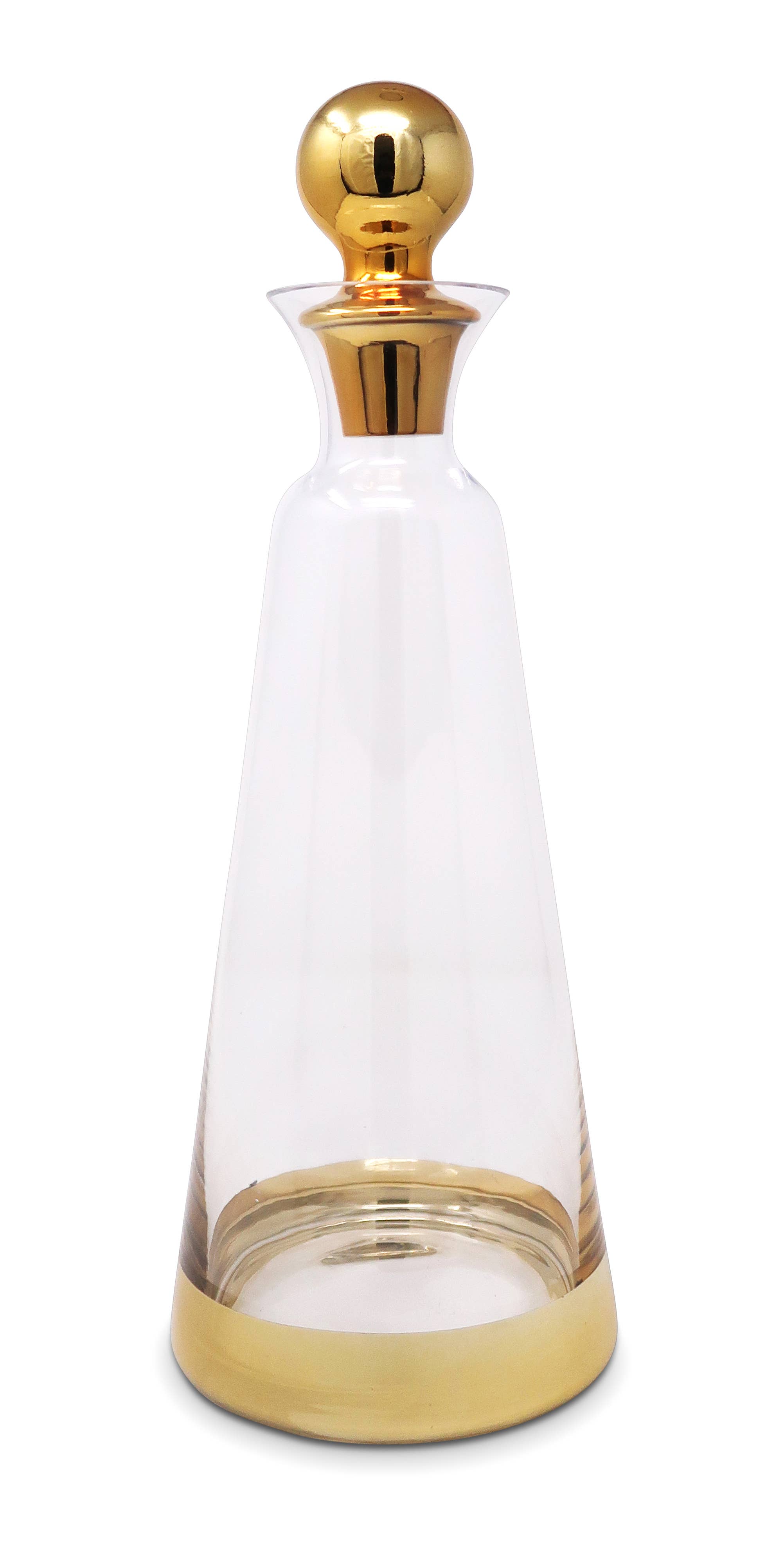 Glass Decanter With Gold Lid