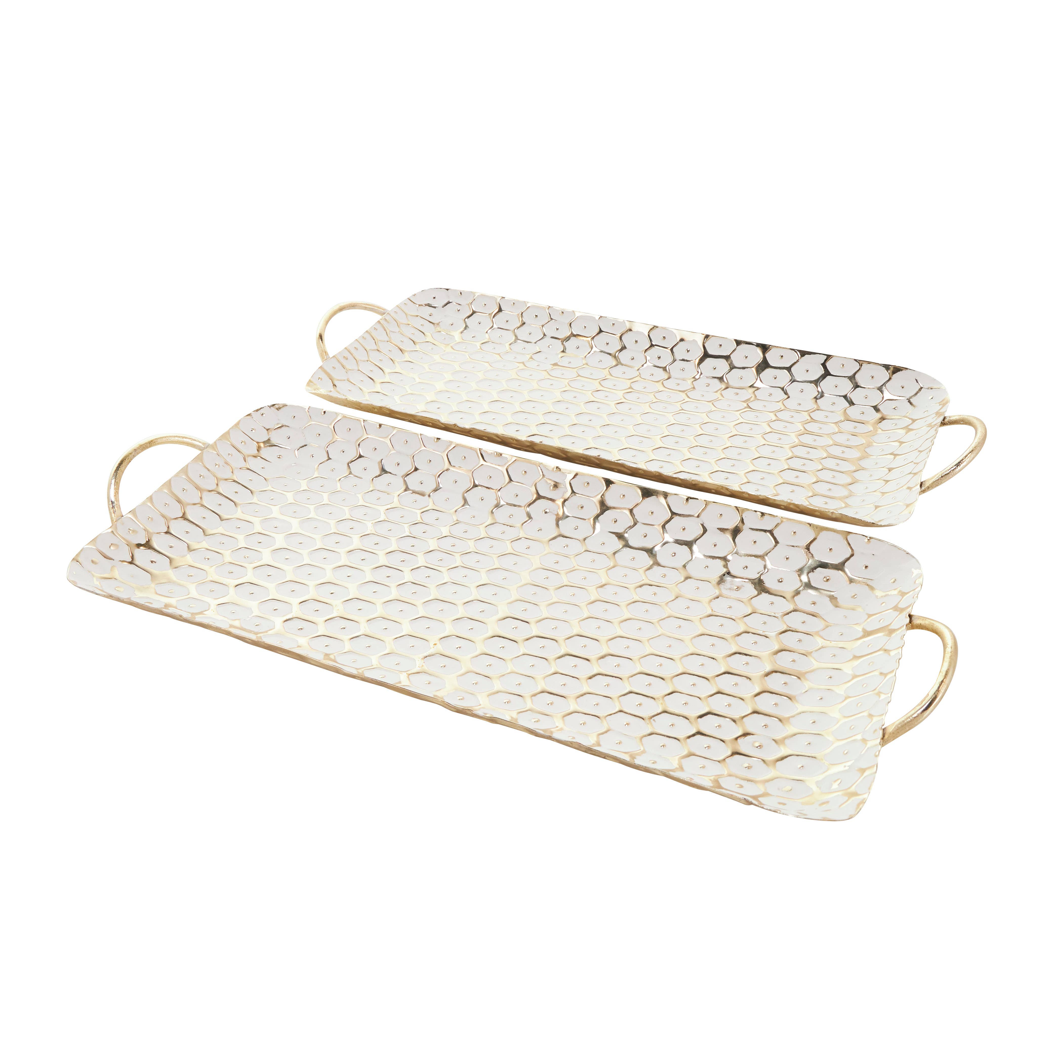 Glam Gold Metal Tray Set