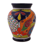 Novica Handmade Talavera Glory Ceramic Vase