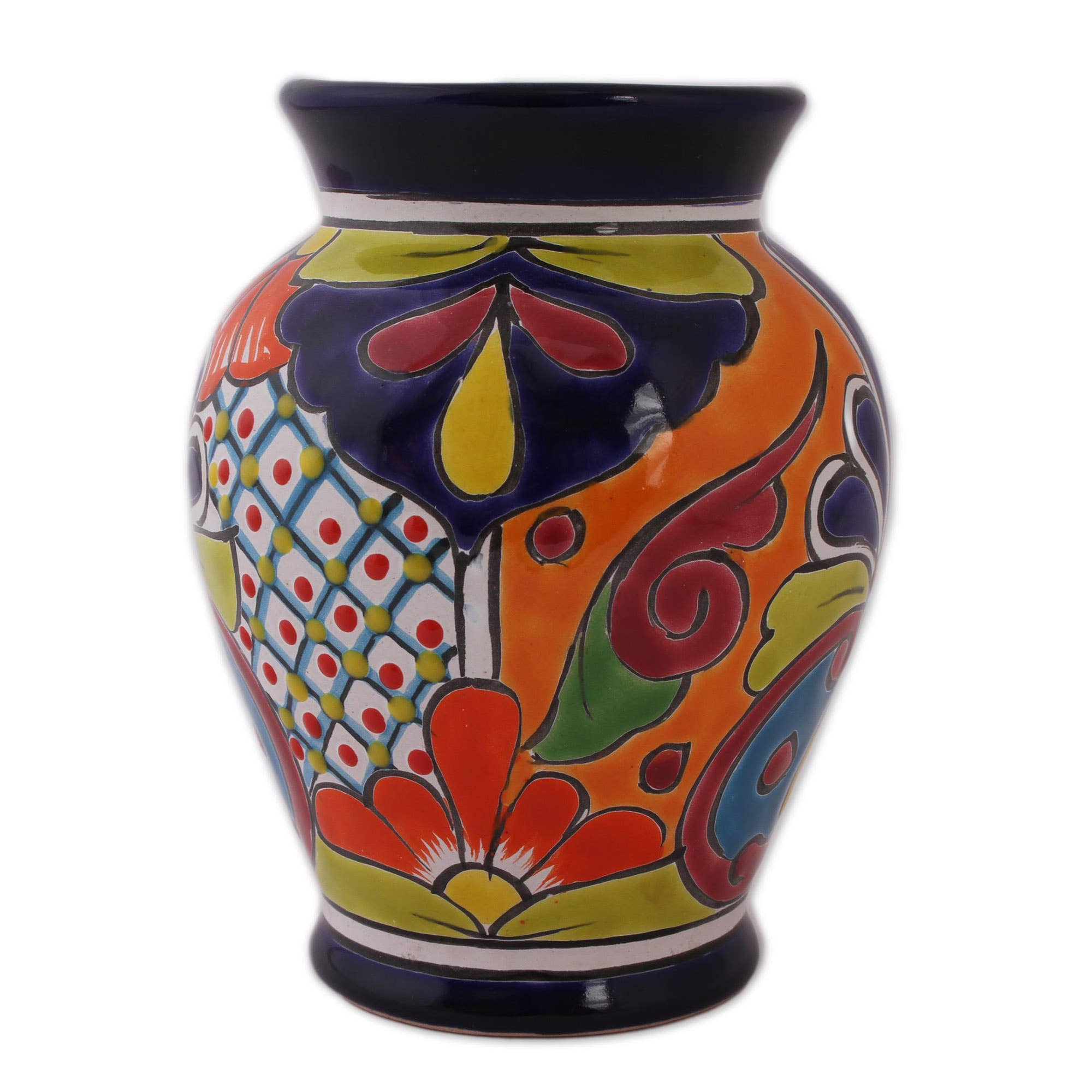 Novica Handmade Talavera Glory Ceramic Vase