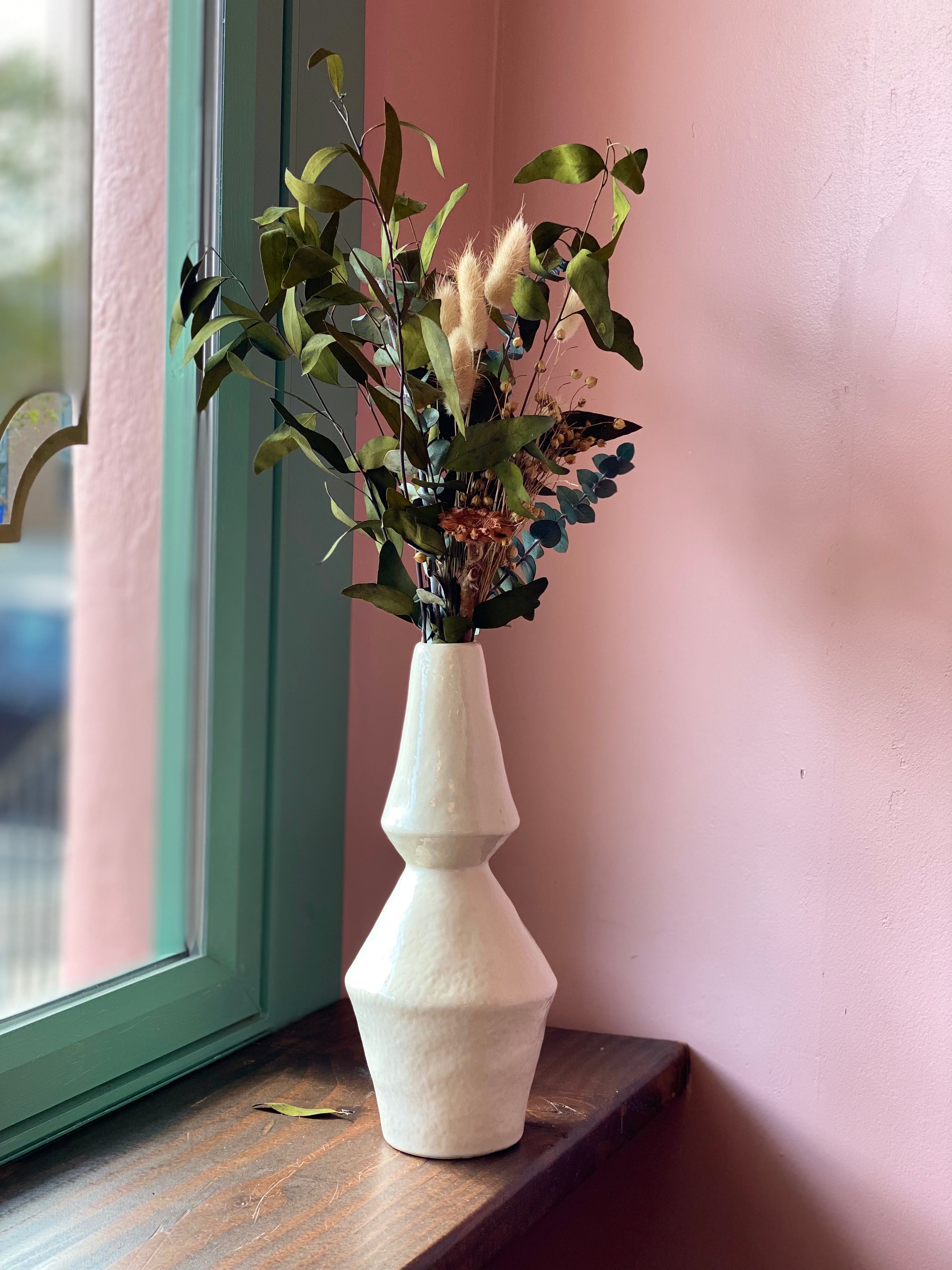 Dried Flowers in Crème Vase