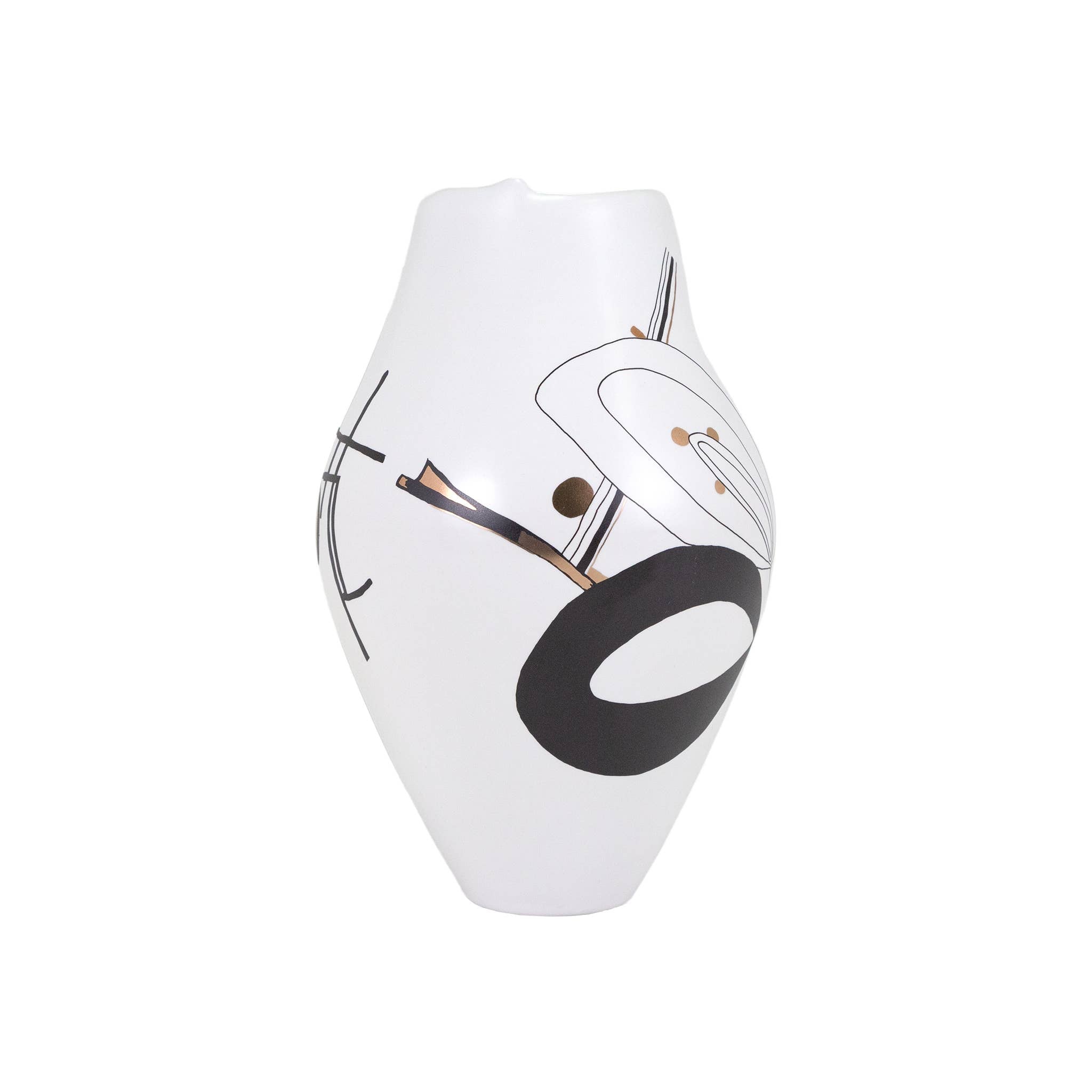 Black and White  Short Vase
