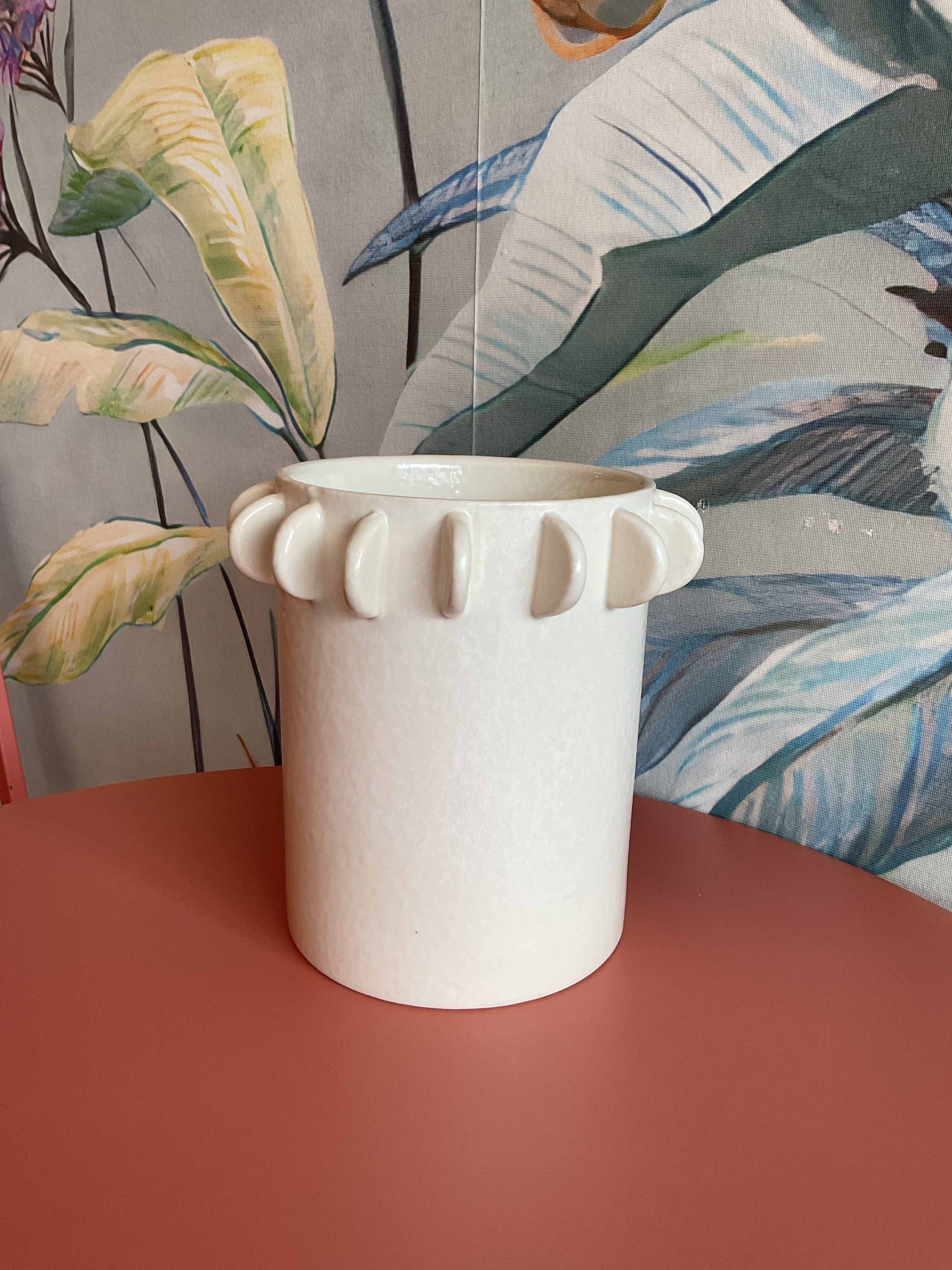 7' Modern White Vase