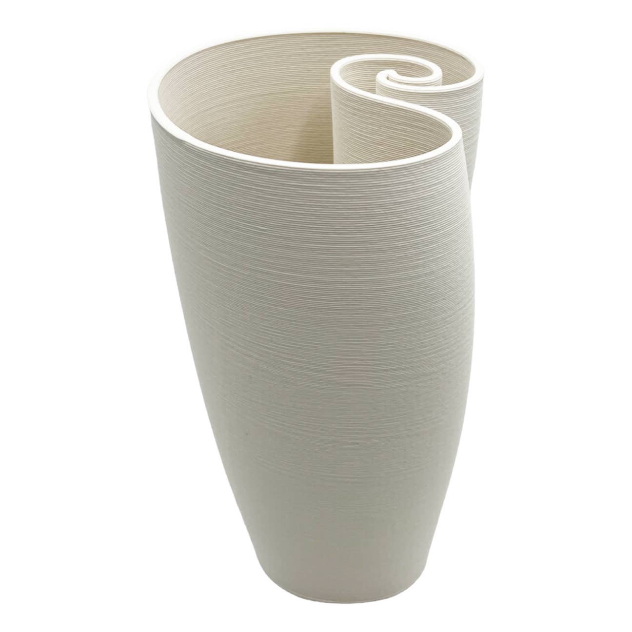 11" High Modern Ceramic Vase in White