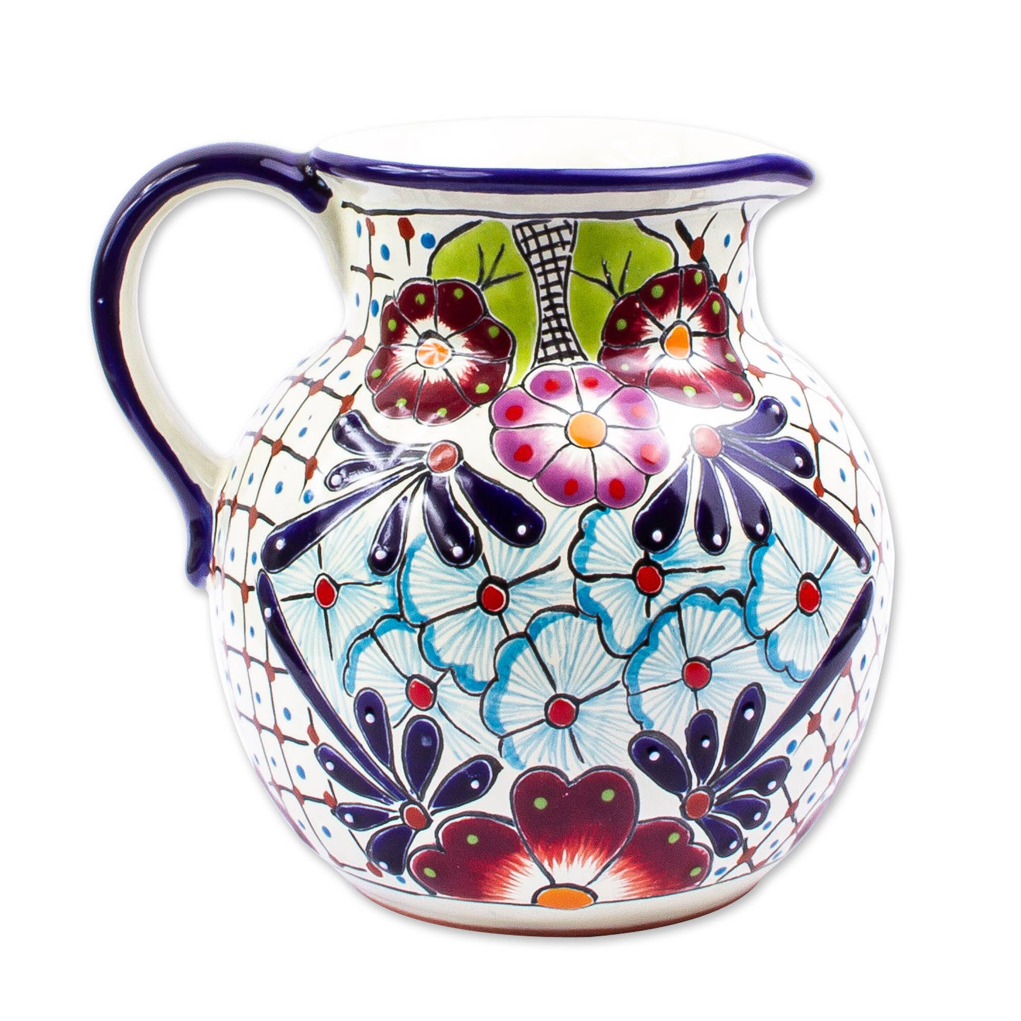 Novica Handmade Colors Of Mexico Ceramic Pitcher