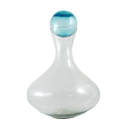 Clasico Large Glass Decanter with Topper: Dark Amber Sphere