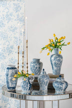 9x5x10" Decorative Porcelain Pitcher w/ Blue & White Floral