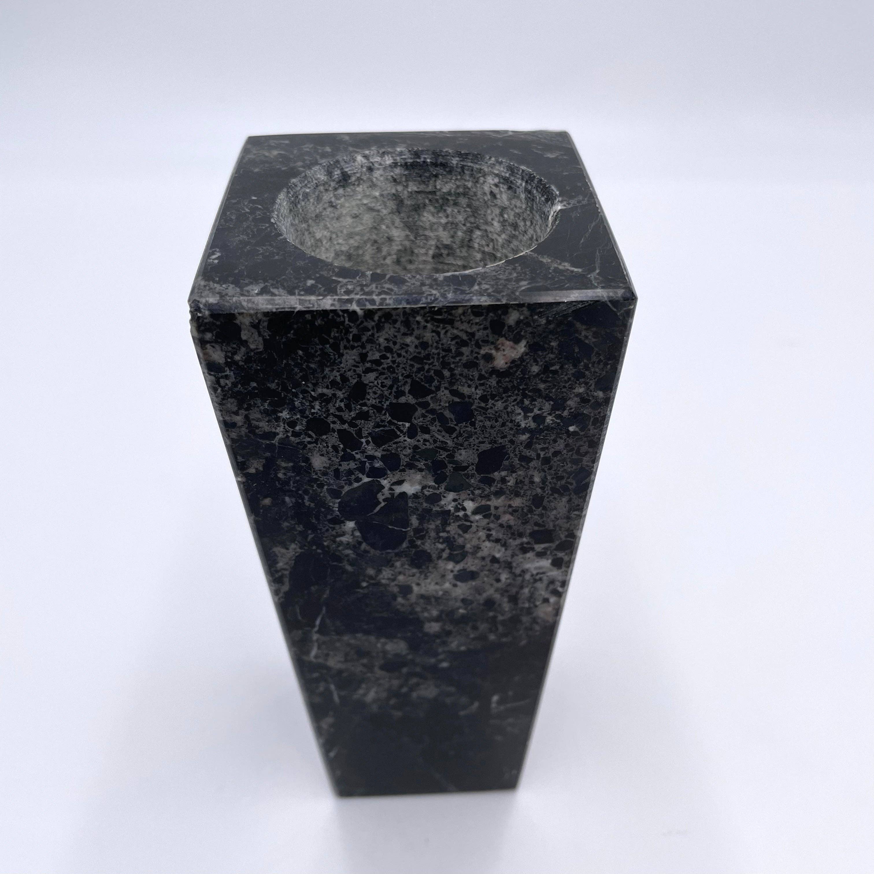 6" Square Vase - Marble and Onyx: Multi-colored Onyx