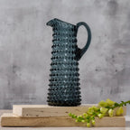 Handblown Hobnail Jug - Tall - Charcoal Haze