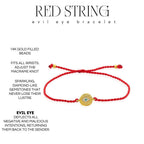 Red String Bracelet with Evil Eye Unisex Design