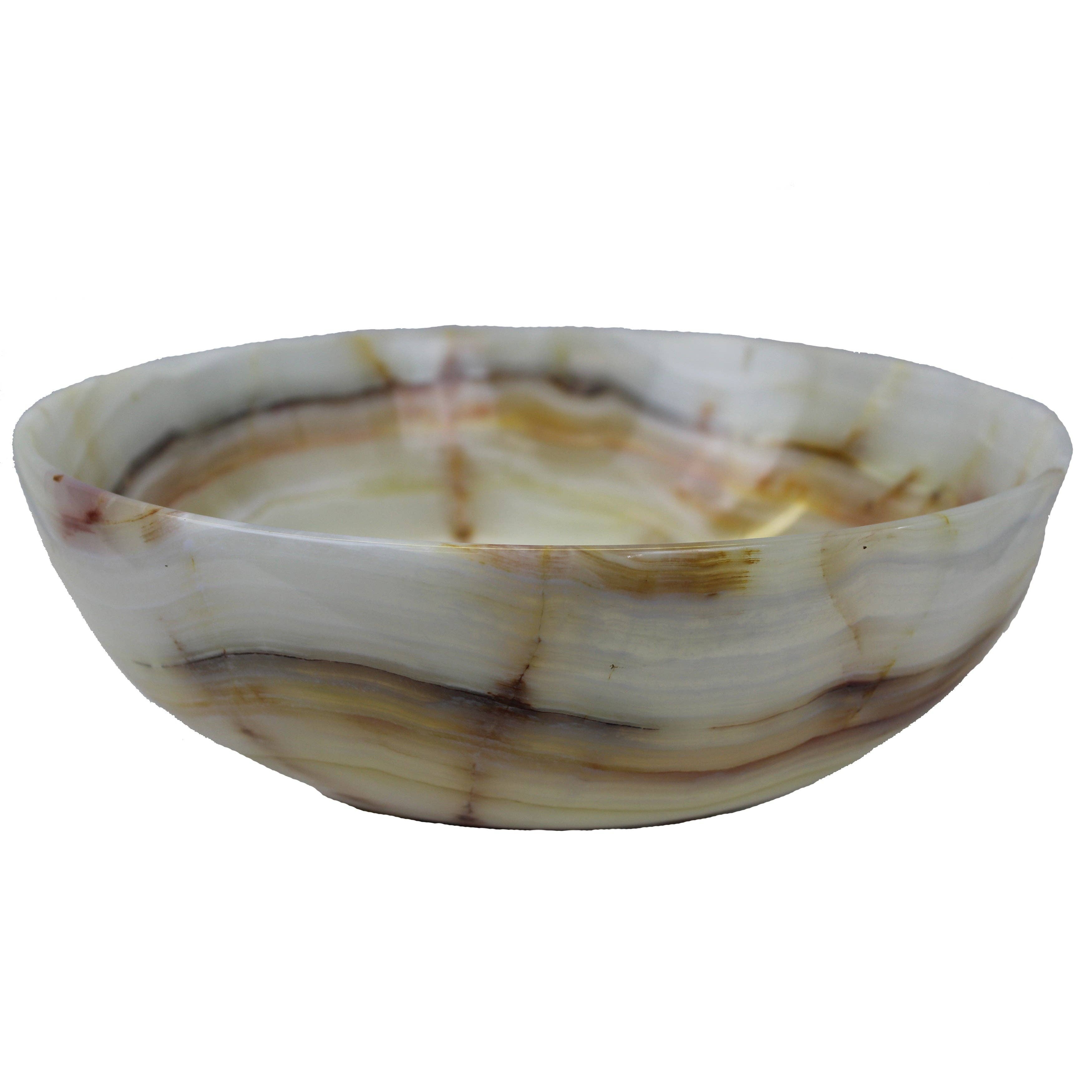 Multicolored Decorative Handcrafted 12" Onyx Bowl