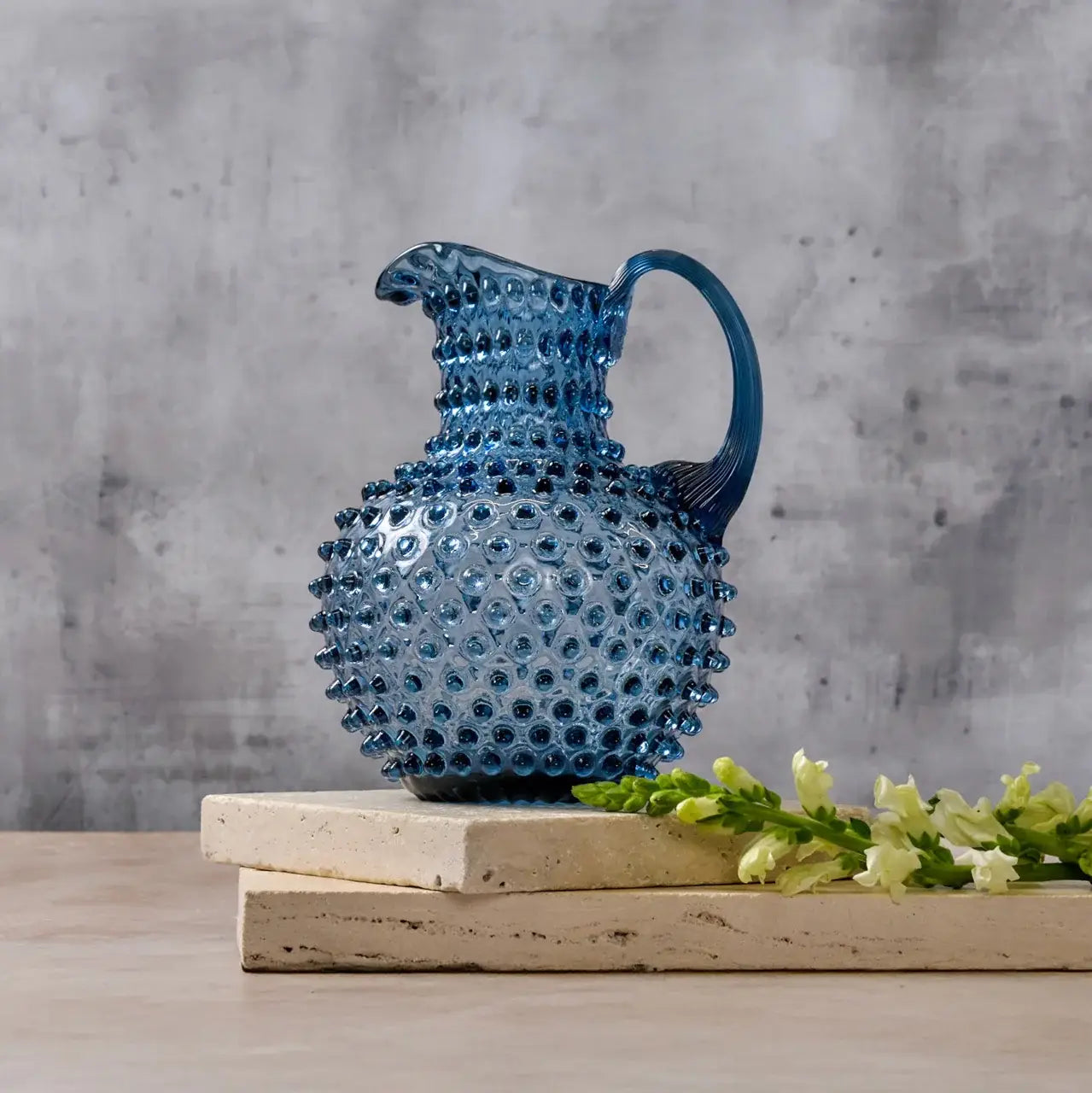 Handblown Hobnail 2L Jug - Midnight Blue