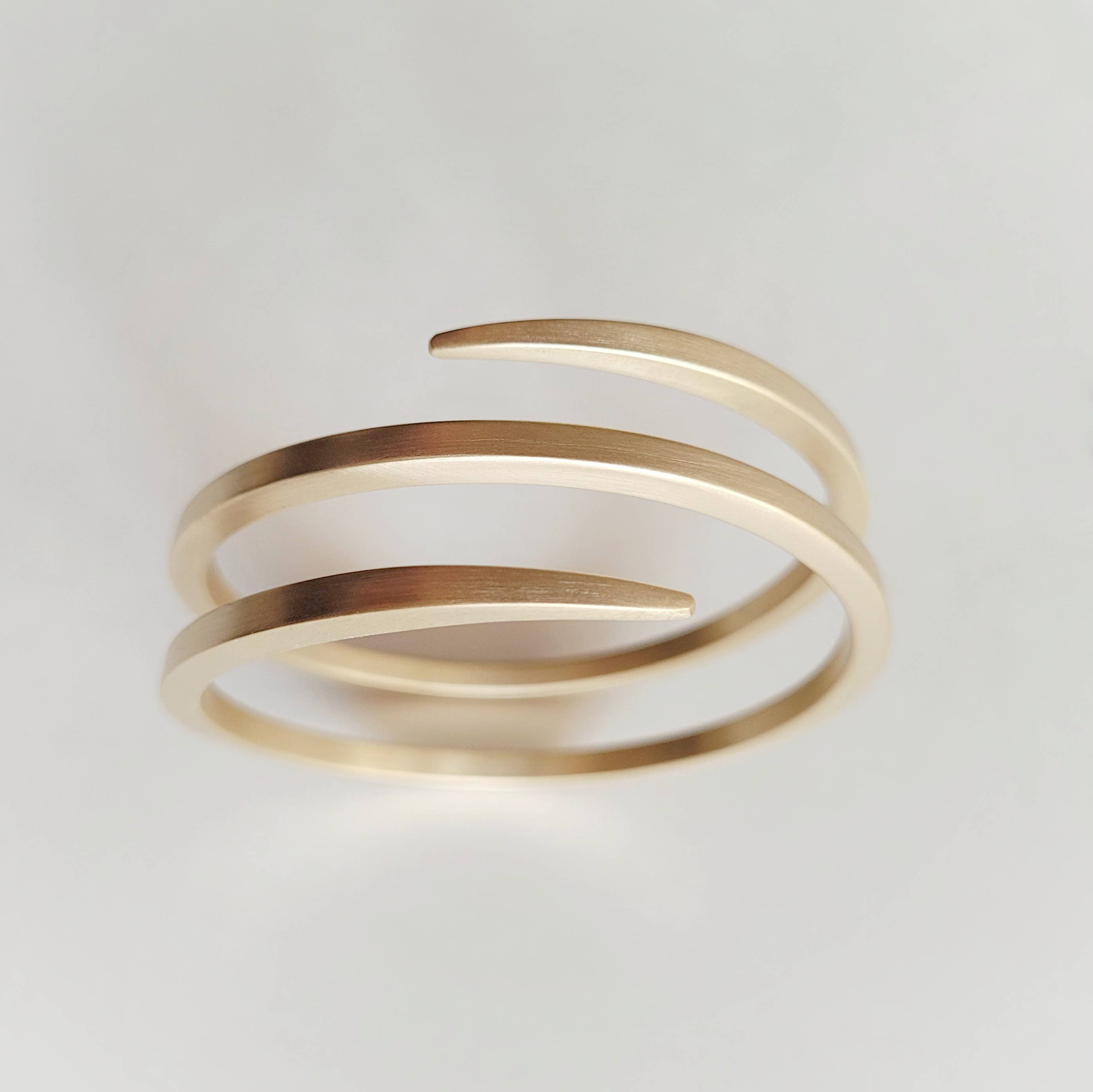 Solid brass handcrafted wrap swirl bangle cuff bracelet