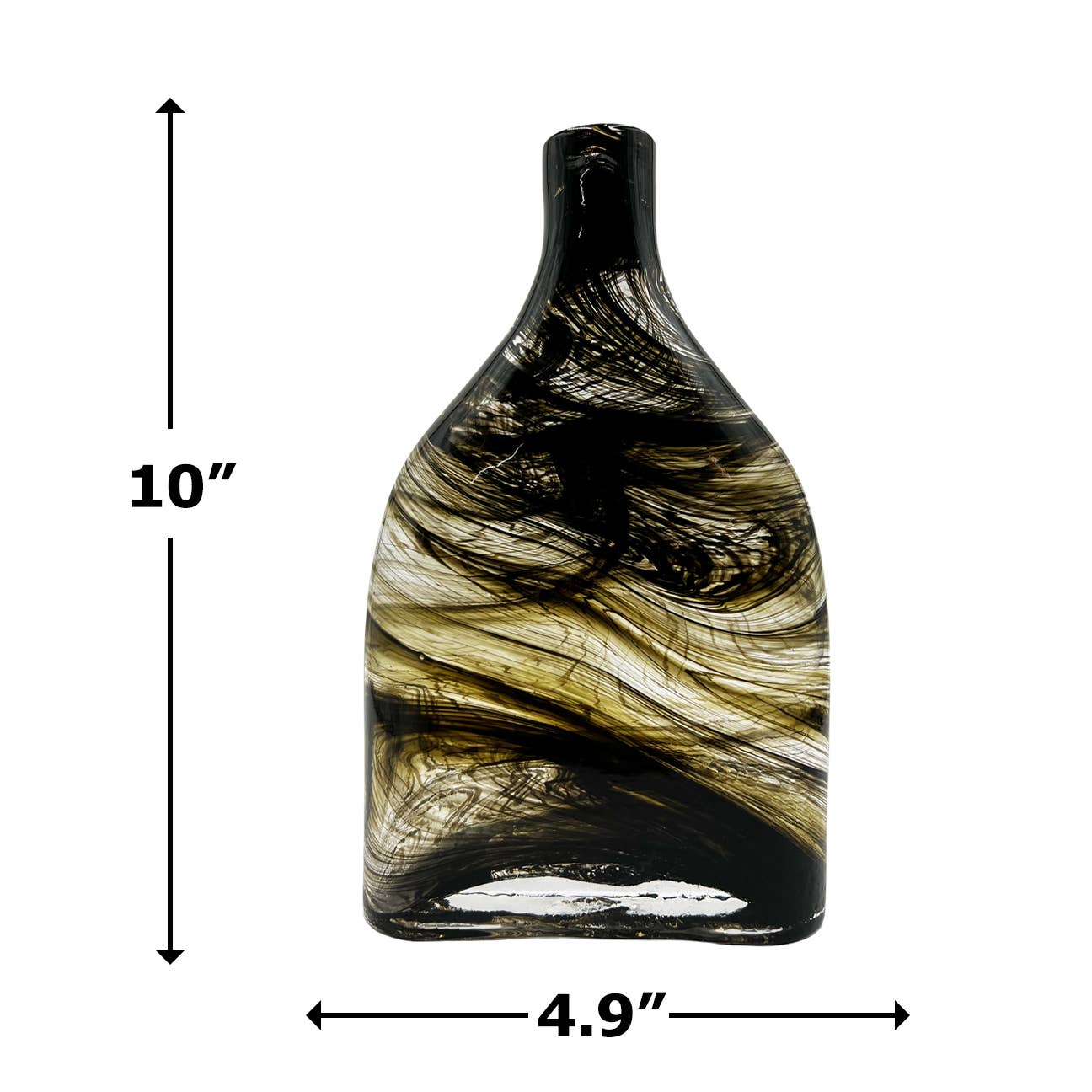 10" Premium Contemporary Glass Vase for Flowers in Swirl