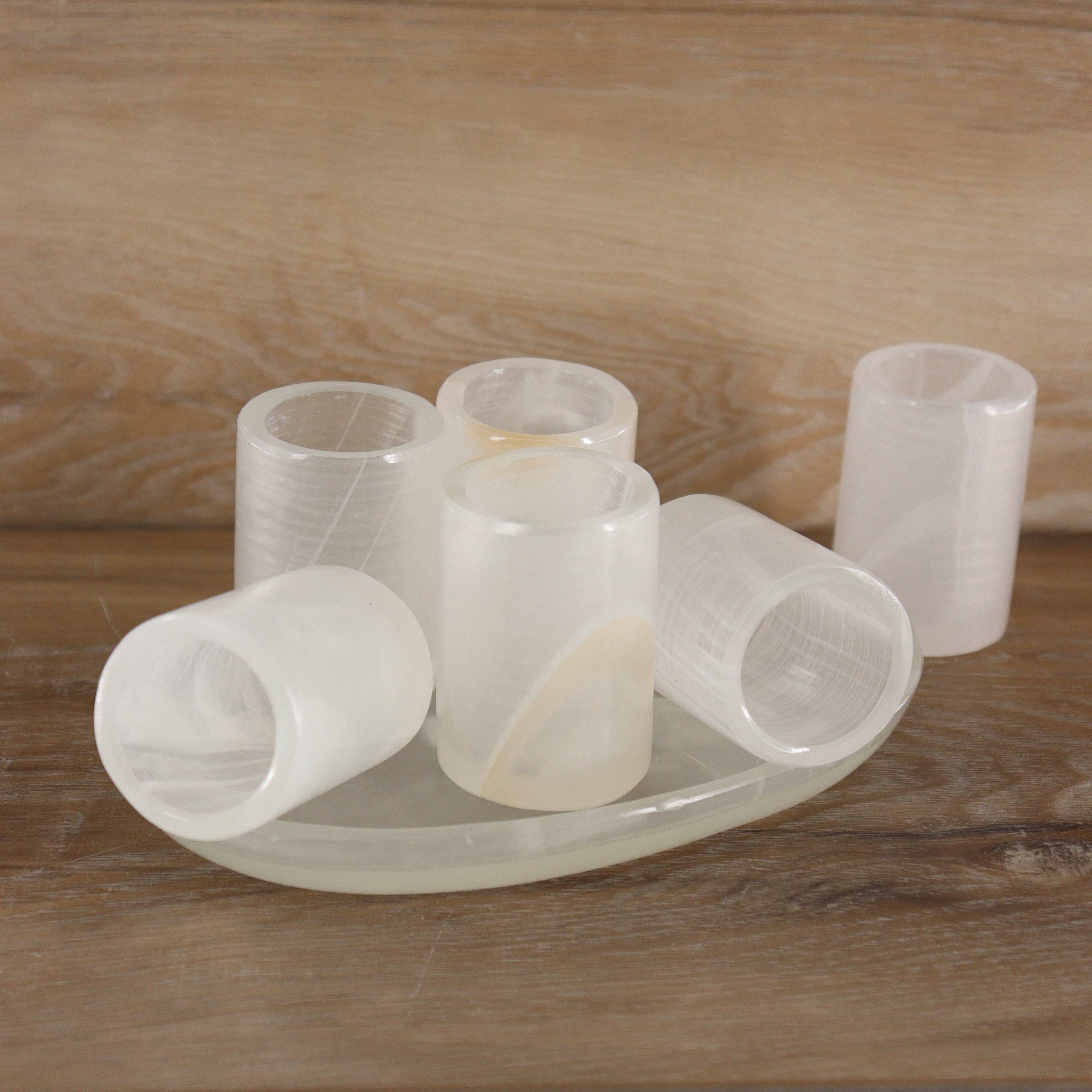 White Onyx Shot Glass Set of 6