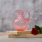 Handblown Hobnail 2L Jug - Petal Pink