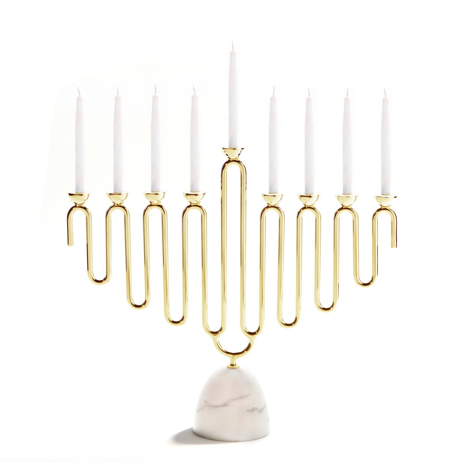 Coluna Menorah, Marble & Gold