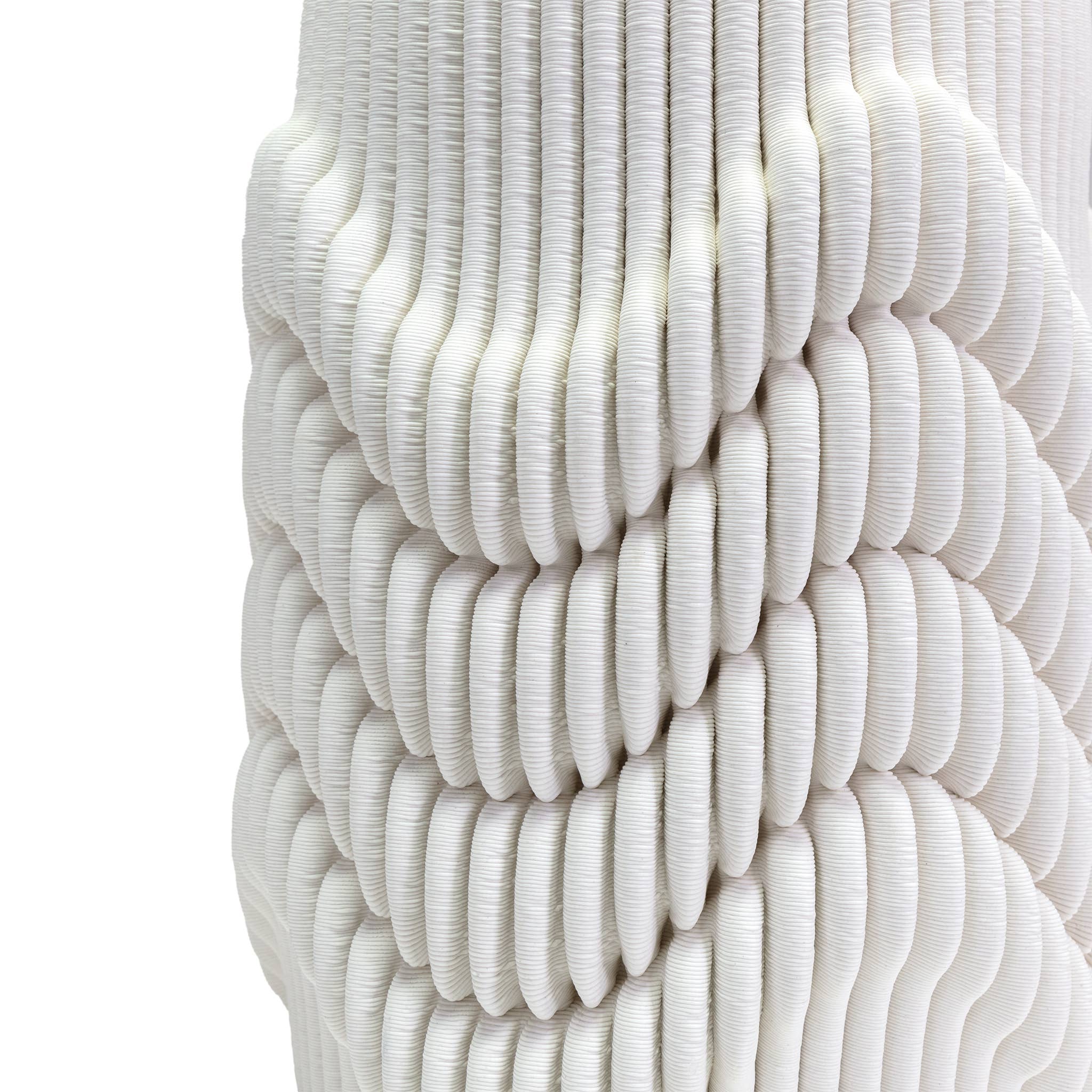 White Textured Vase