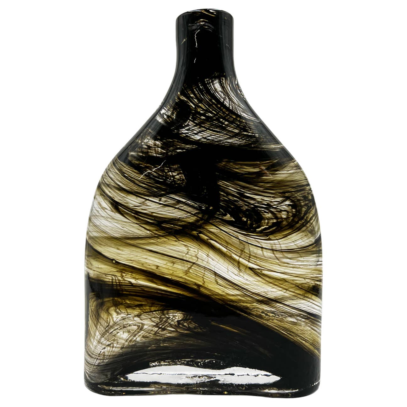 10" Premium Contemporary Glass Vase for Flowers in Swirl