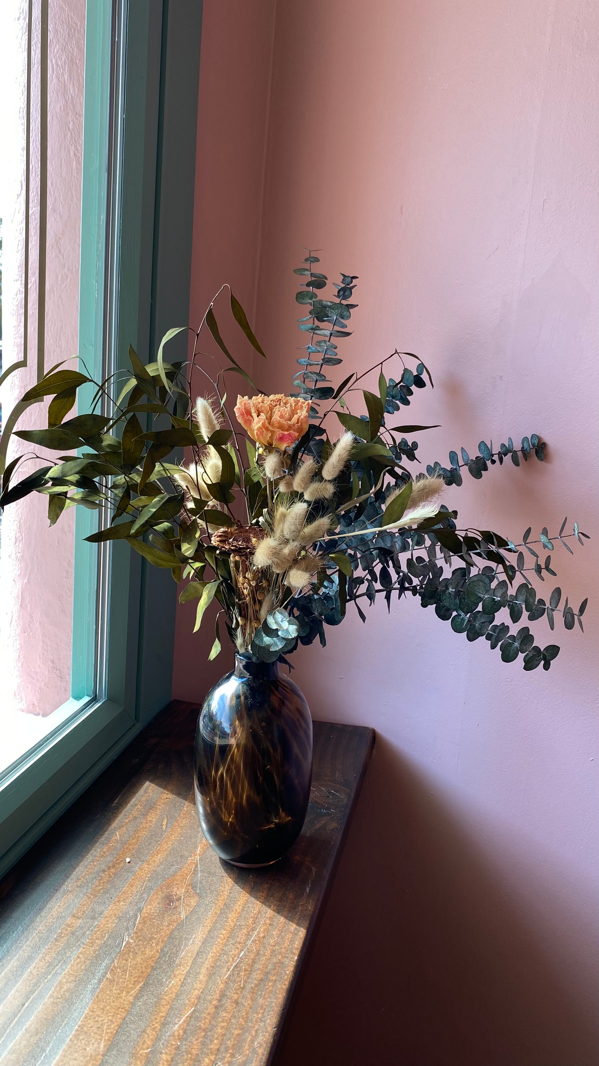 Dried Flowers in Leopard Vase