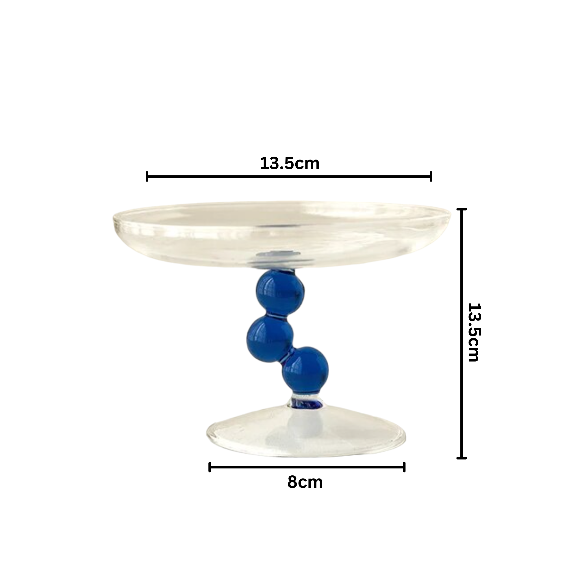 Blue Bubble Design Glass Decorative Tray