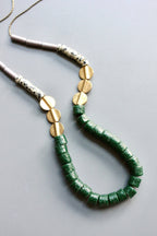 HYL236 Ghana glass and jasper necklace