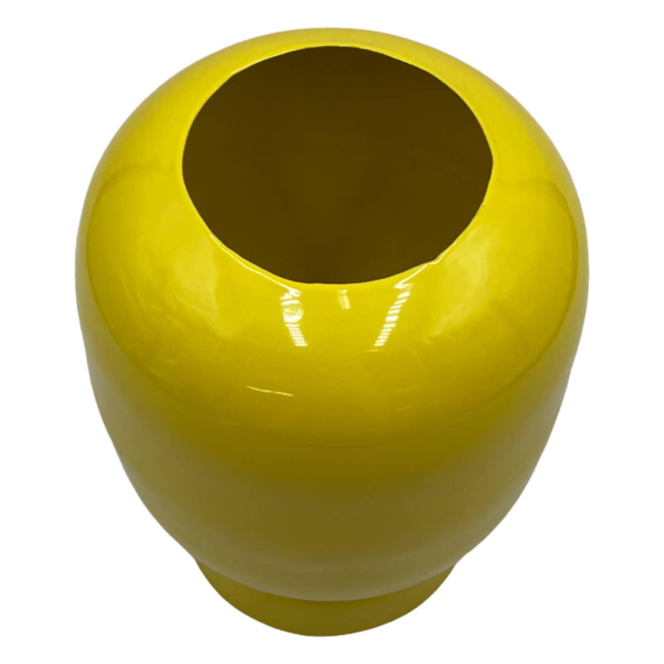 8" High Iron Round Planter Vase: Lemon