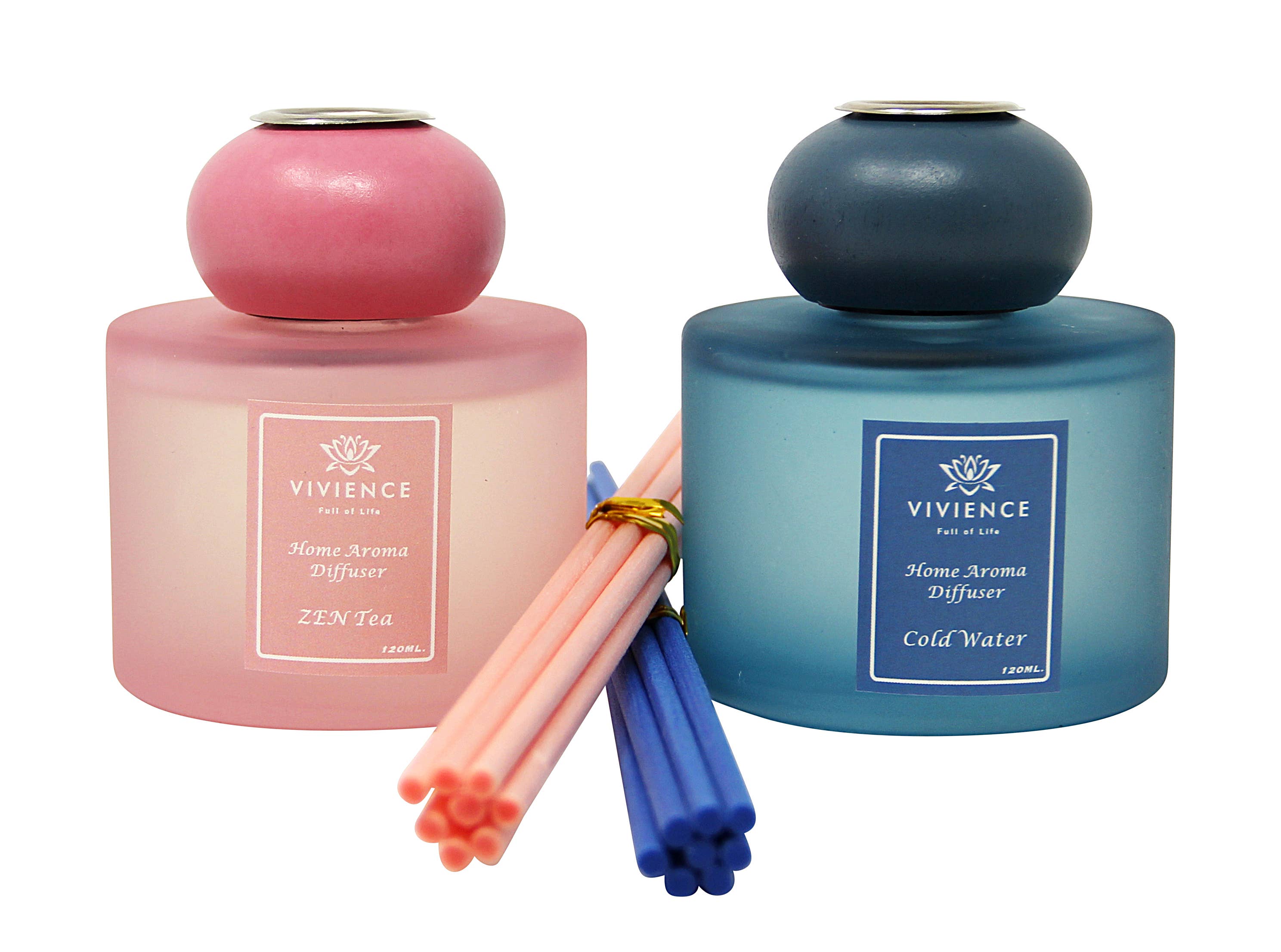 Set of 2 Diffusers - Blue, Pink