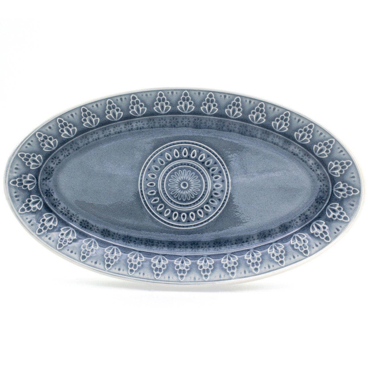 Fez  Stoneware Oval Serving Platter: Grey