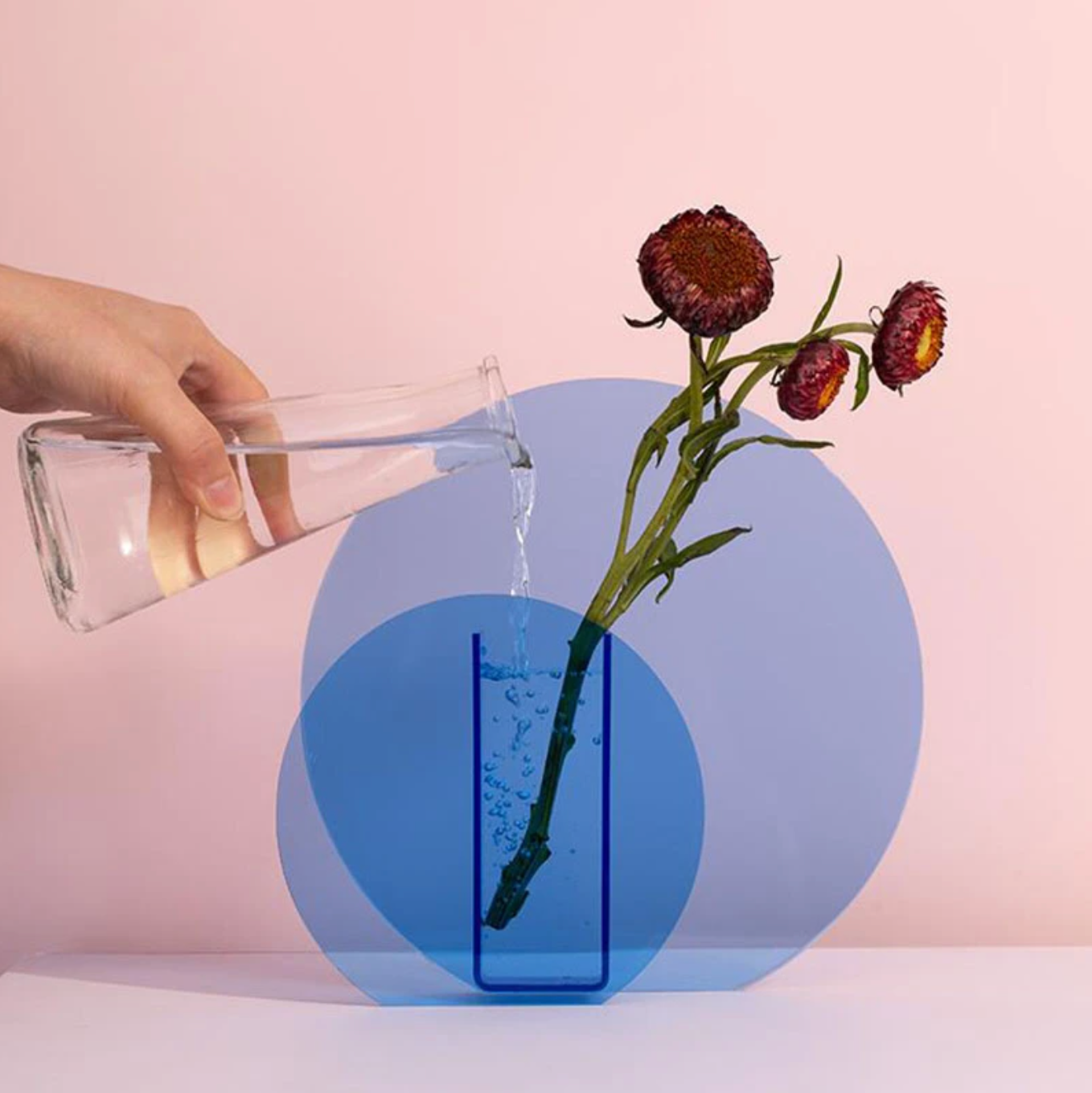 Blue Acrylic Vases