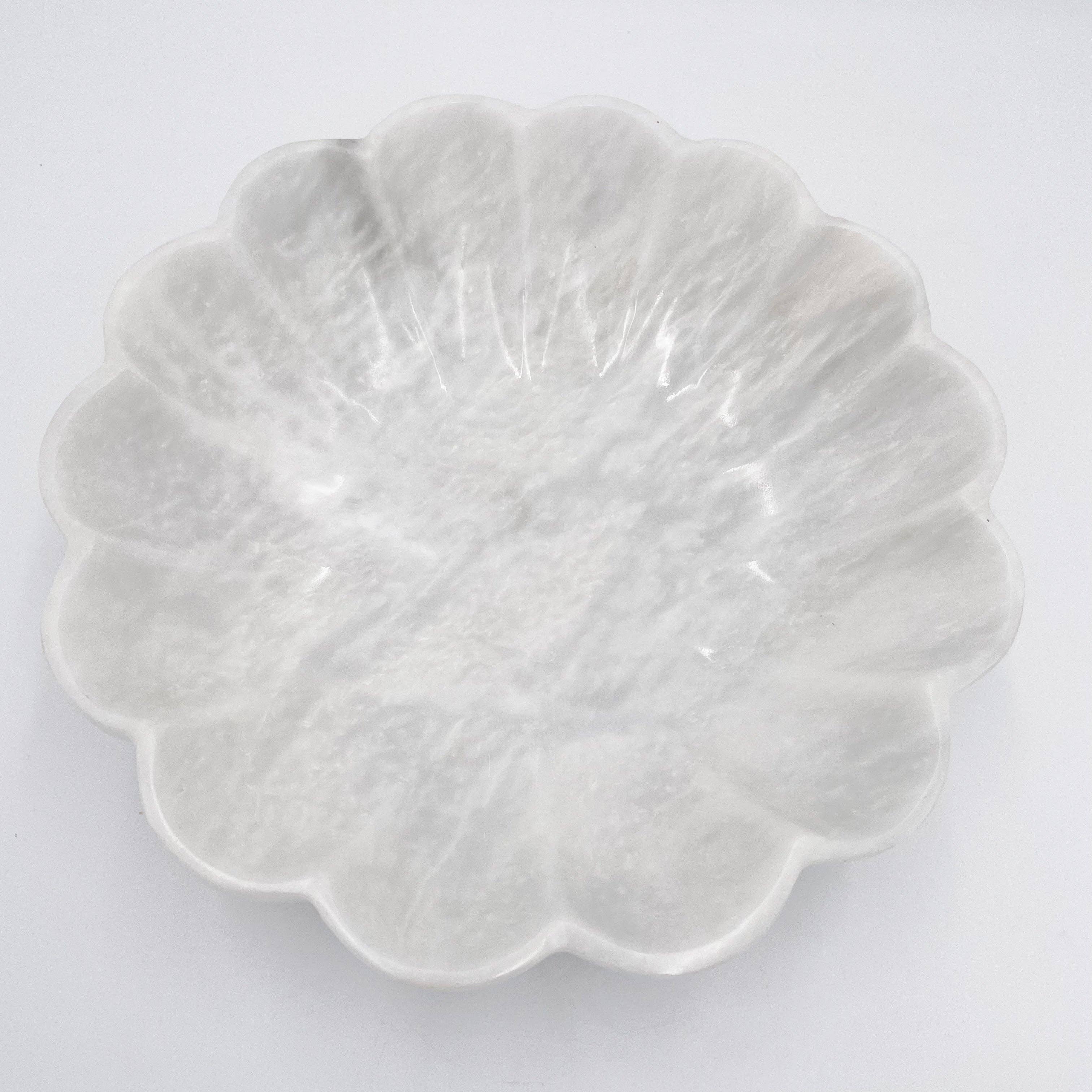Hand-carved Bowl in Marble and Onyx: Multi-green Onyx, beige