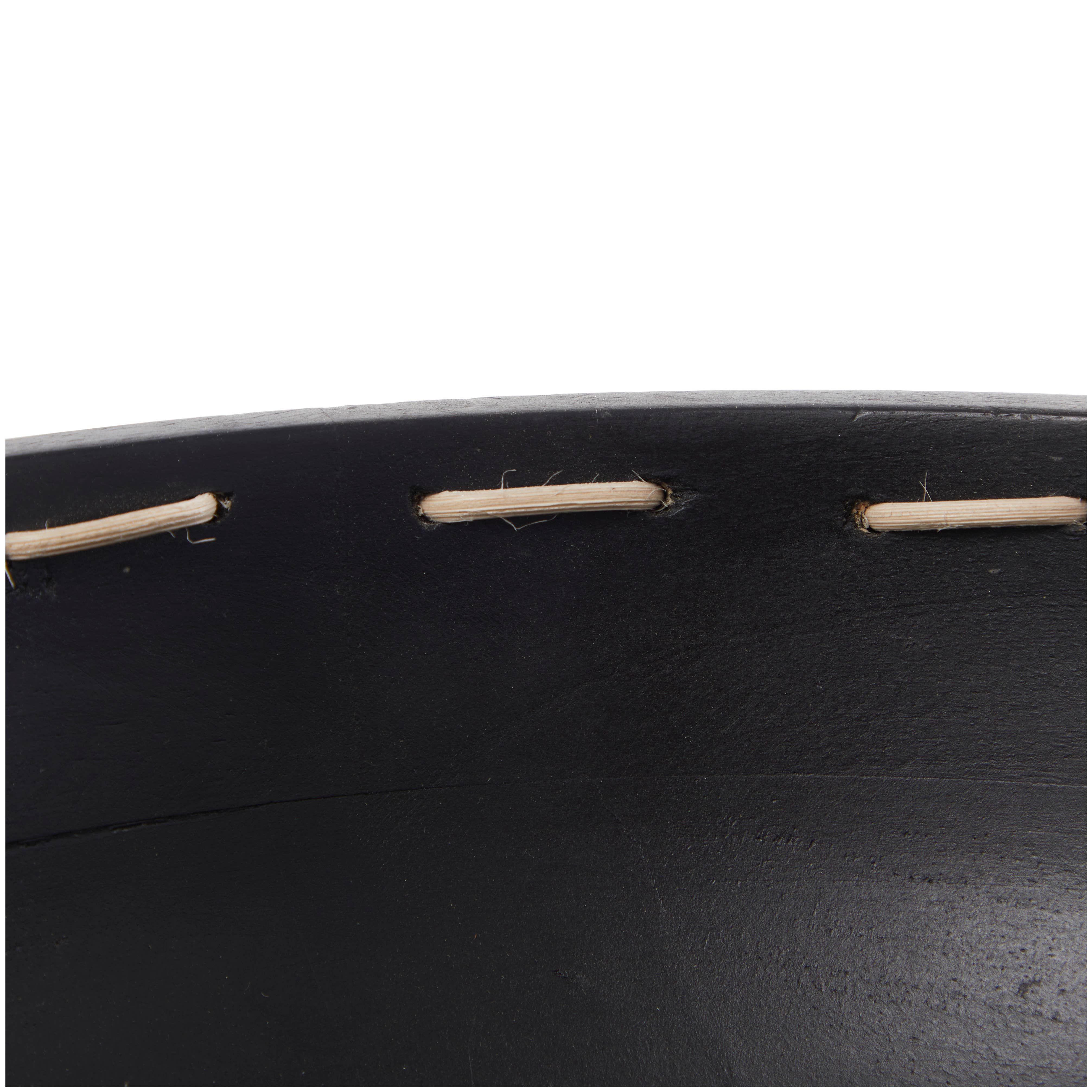 Bohemian Brown Mango Wood Decorative Bowl: Black