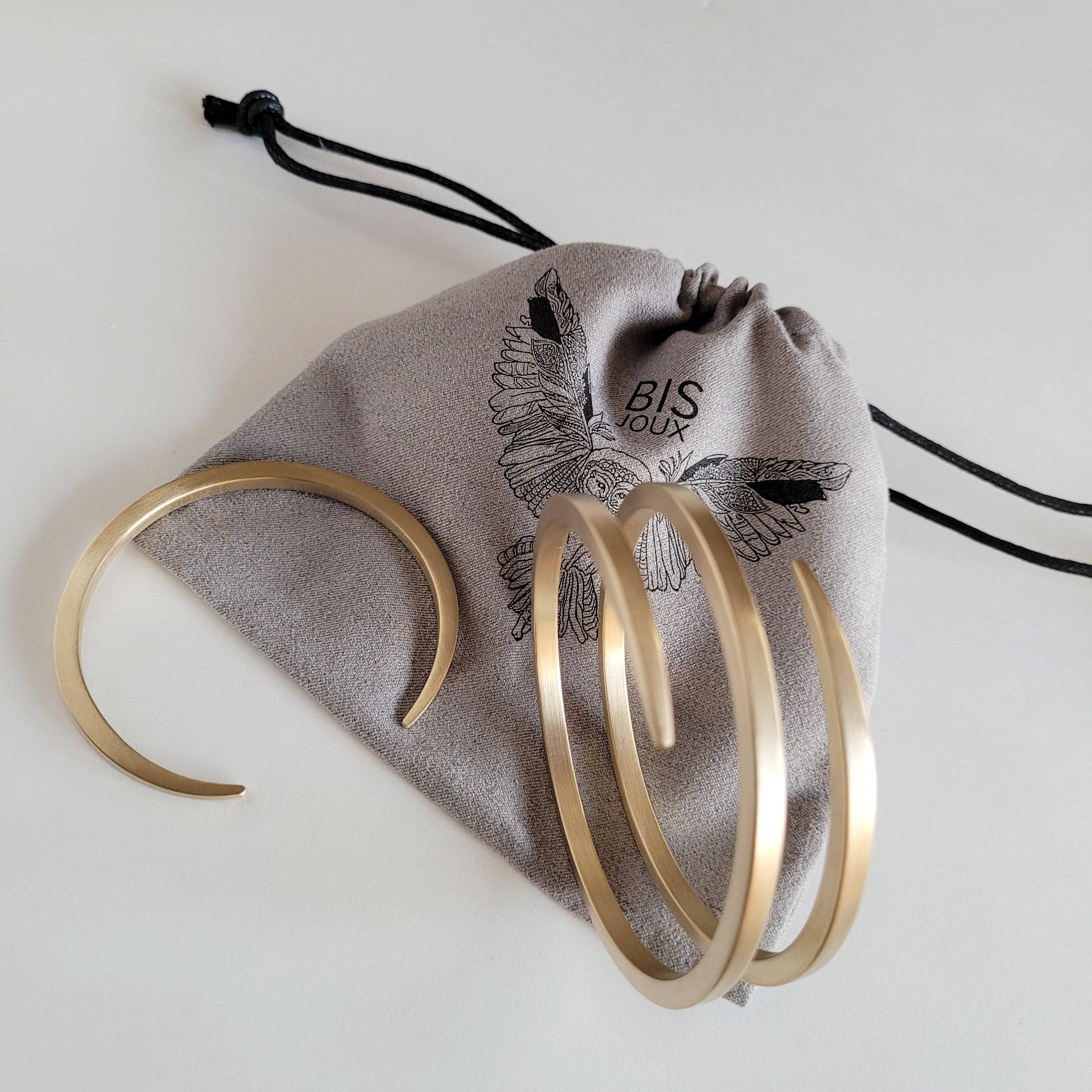 Solid brass handcrafted wrap swirl bangle cuff bracelet
