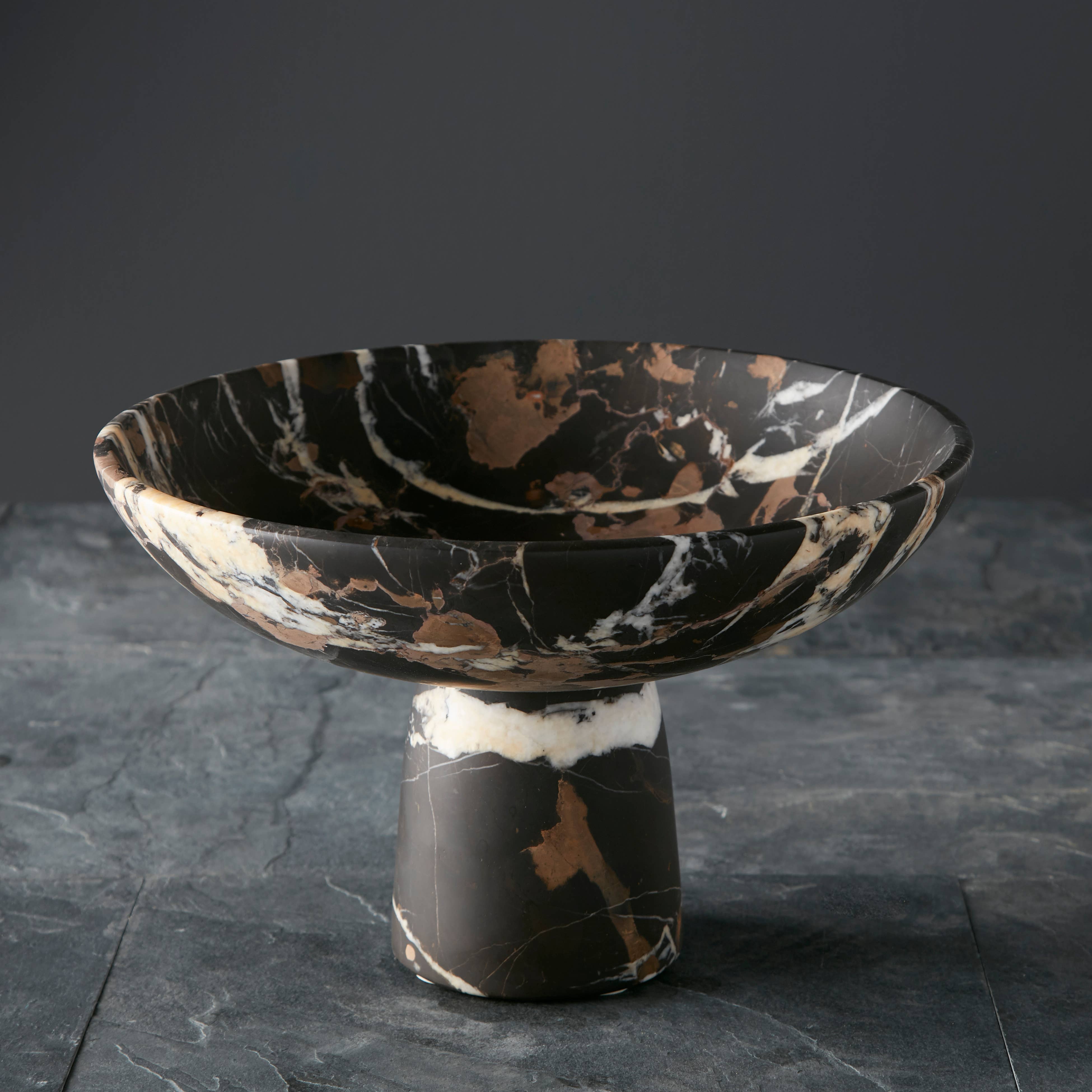 Rhea Collection 12" Black and Gold Marble Honed Finish