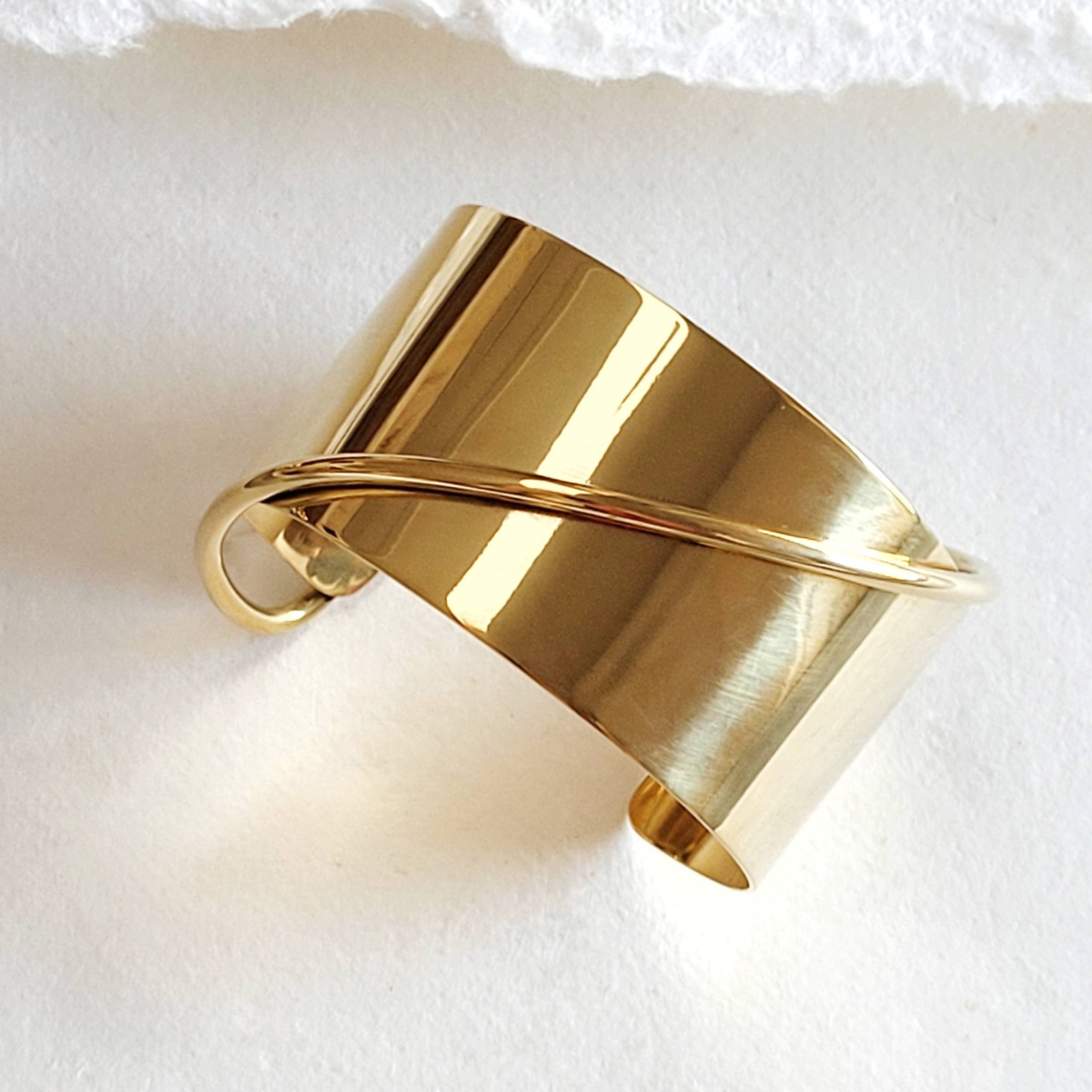 Brass modern statement Wired Cuff bracelet