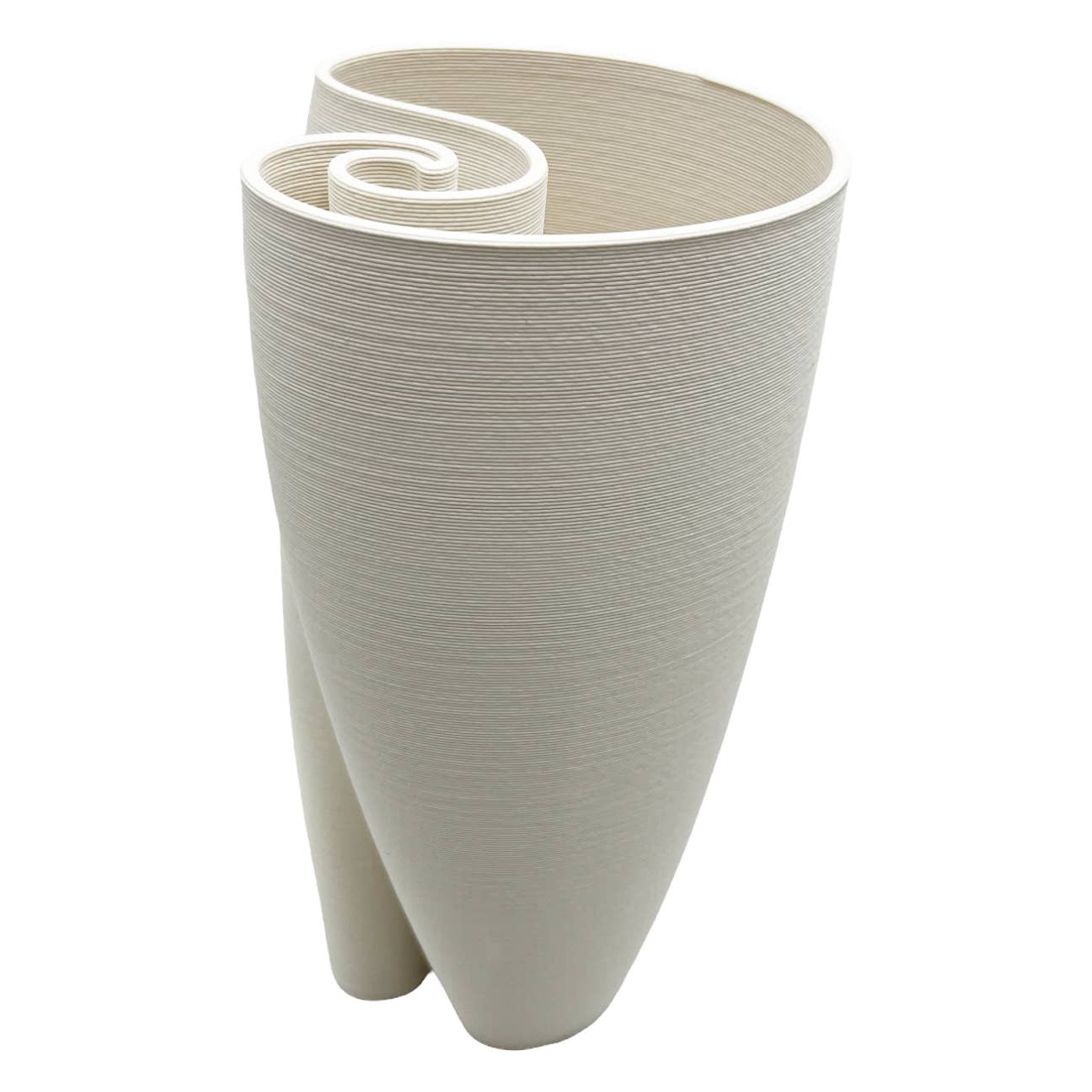 11" High Modern Ceramic Vase in White