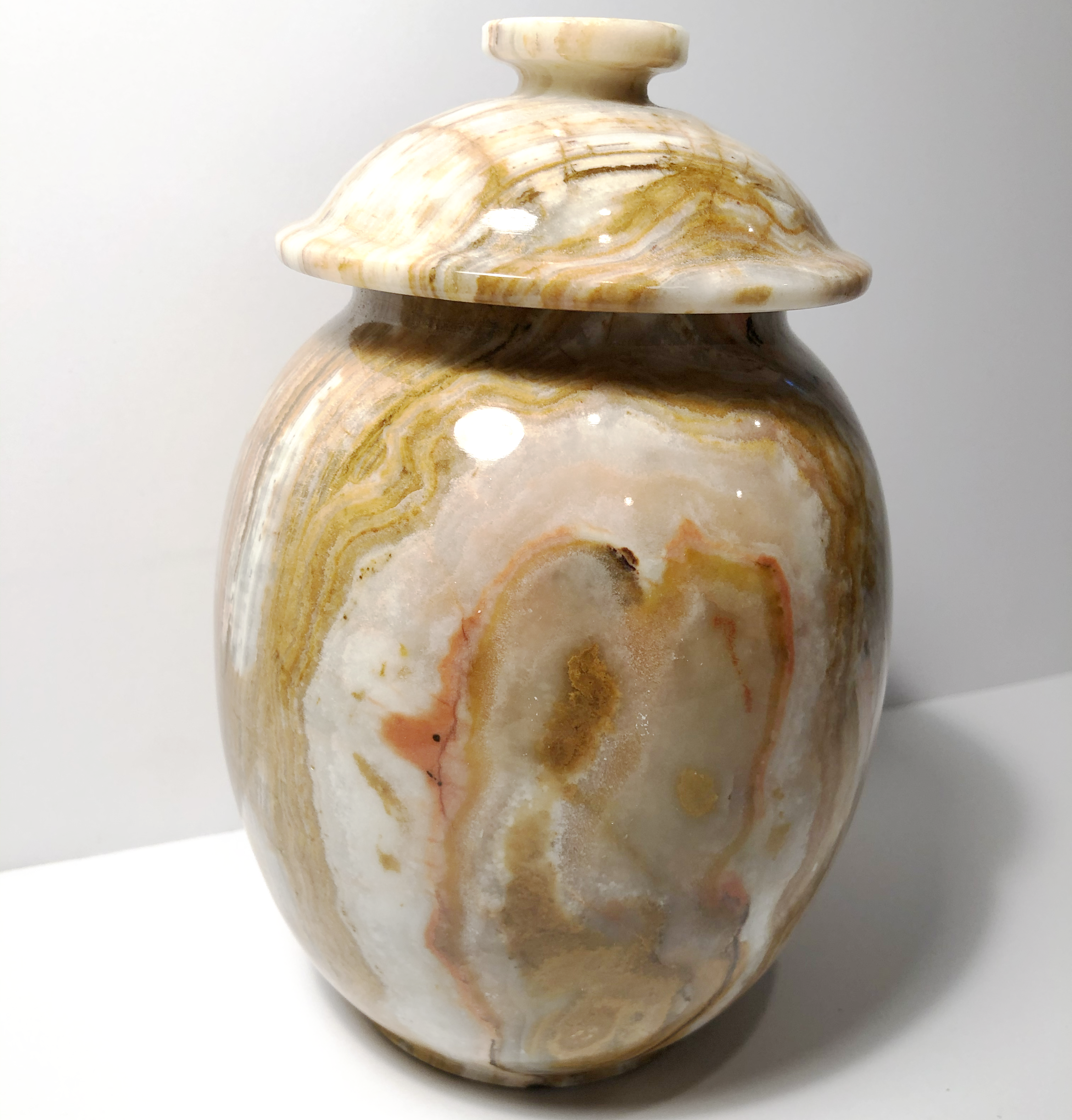 Candy Jar in Multi- Colored Onyx