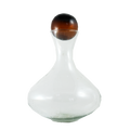 Clasico Large Glass Decanter with Topper: Dark Amber Sphere