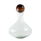 Clasico Large Glass Decanter with Topper: Dark Amber Sphere