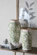 7.5x7.5x14.5" Verdant Whisper Ceramic Vase
