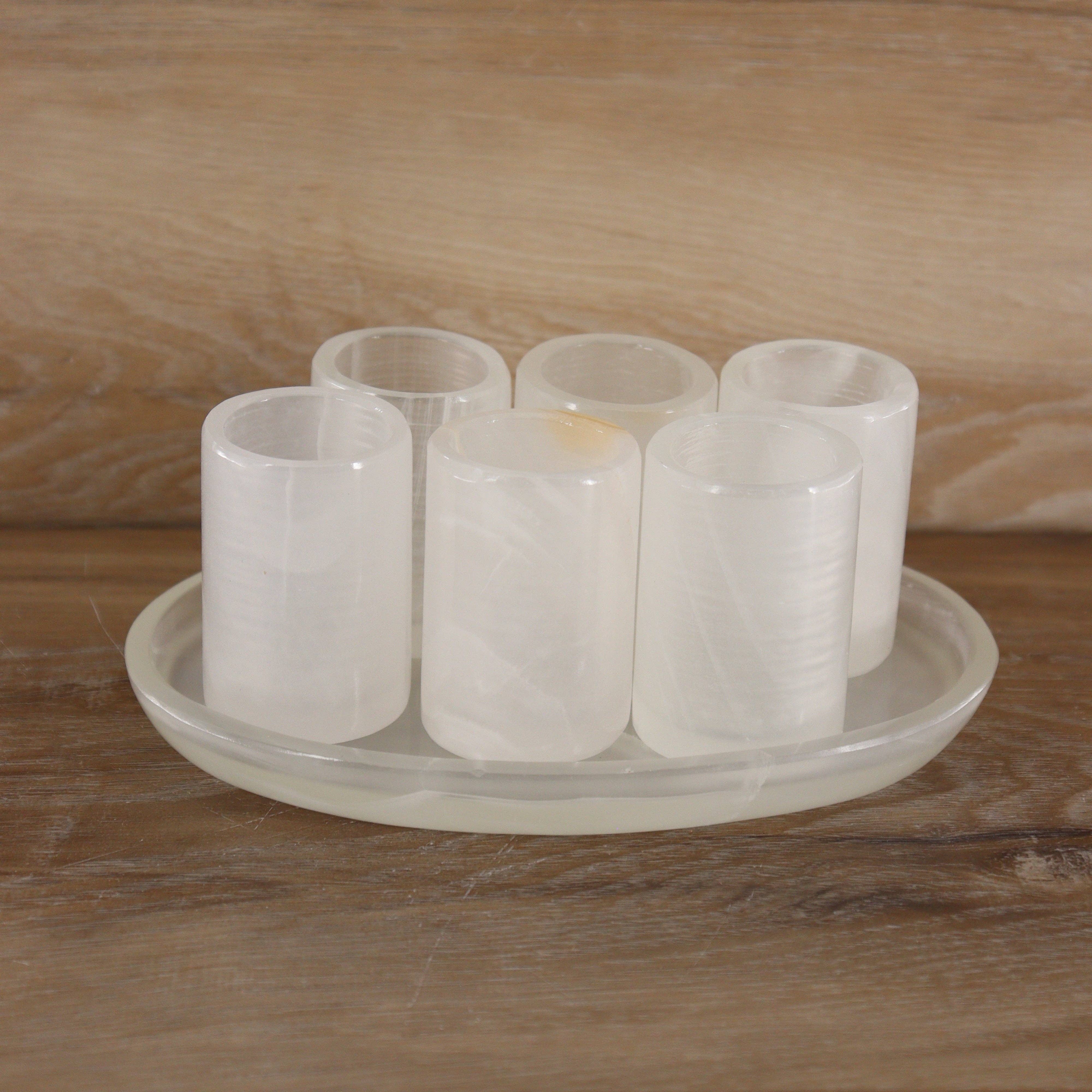 White Onyx Shot Glass Set of 6