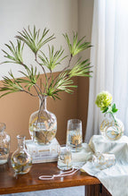 D8x12.6" Golden Foliage Glass Vase