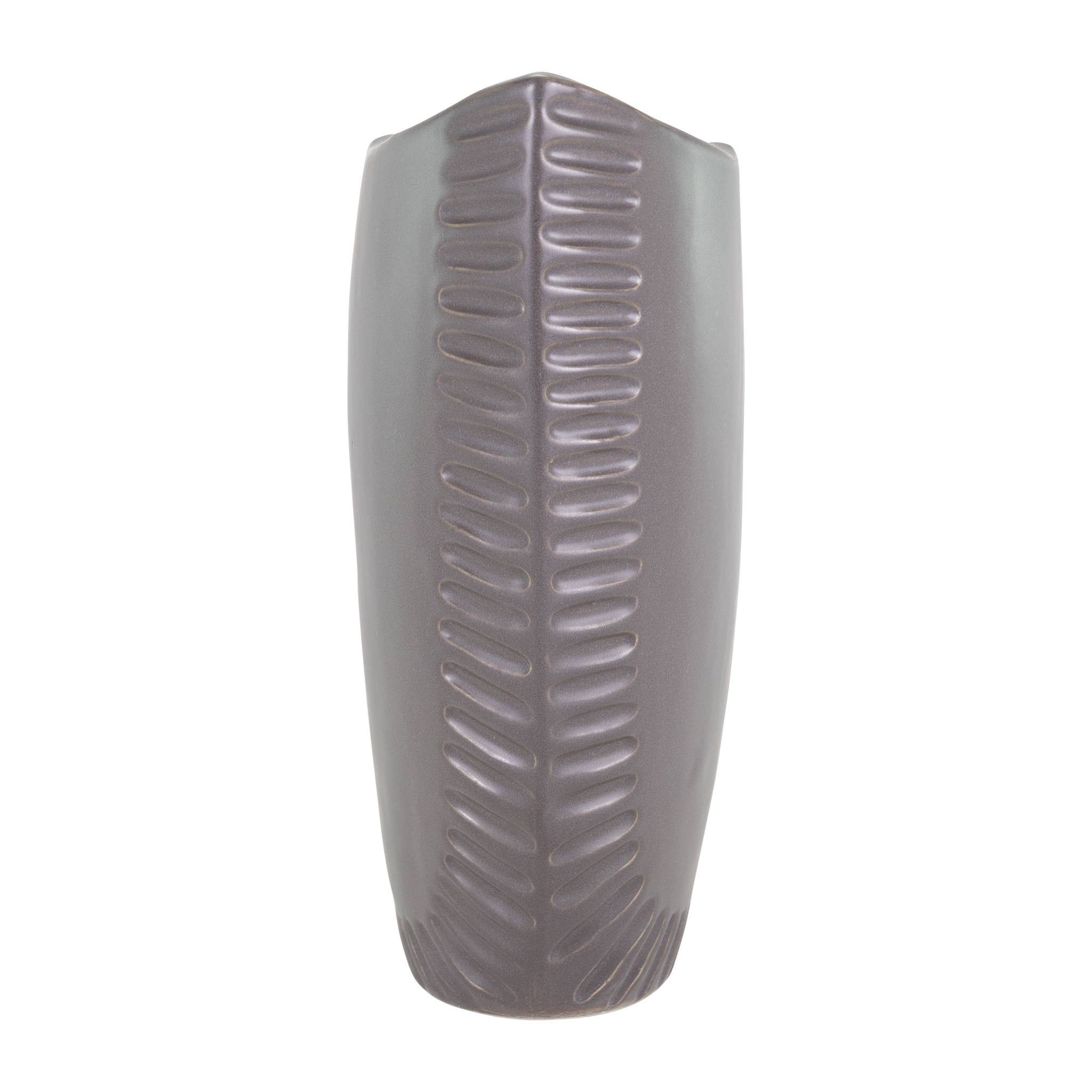 Kenger Gray Stoneware Tall Vase, 13.5h"