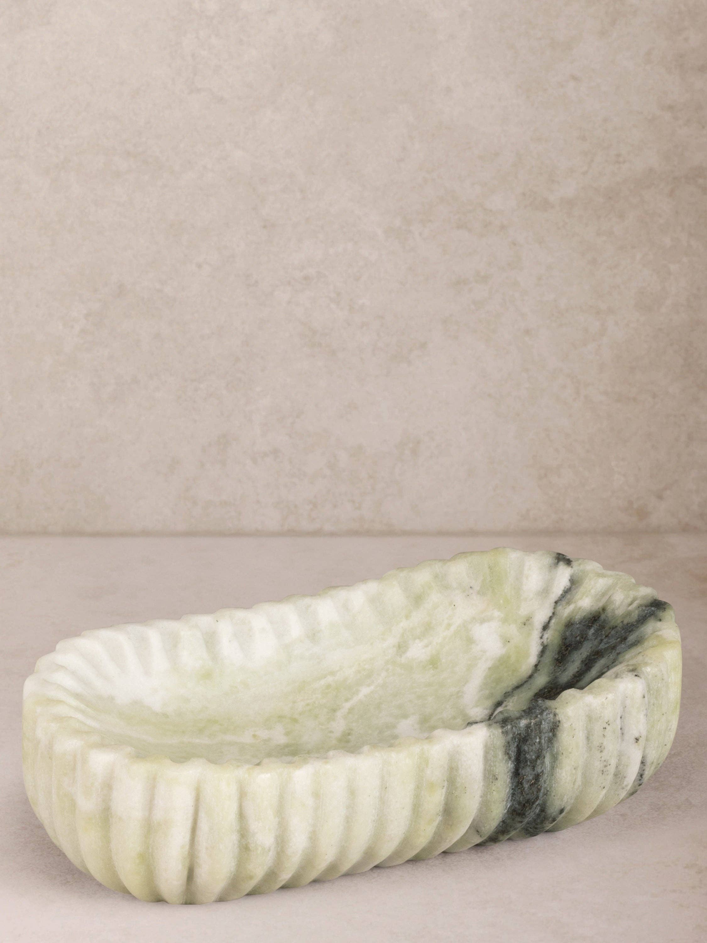 Naos Green Onyx Bowl - 8" L x 4.25" W x 2" H