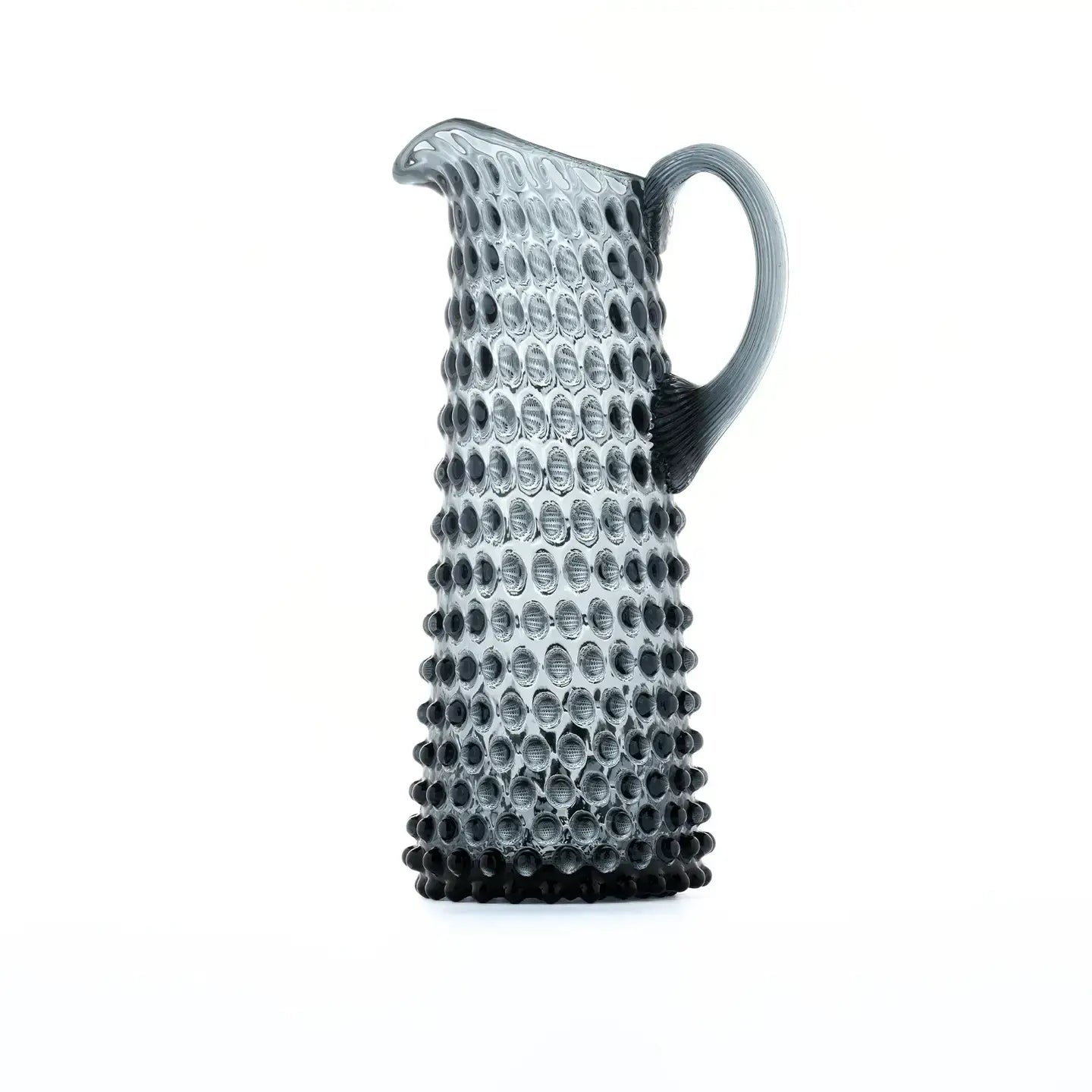 Handblown Hobnail Jug - Tall - Charcoal Haze