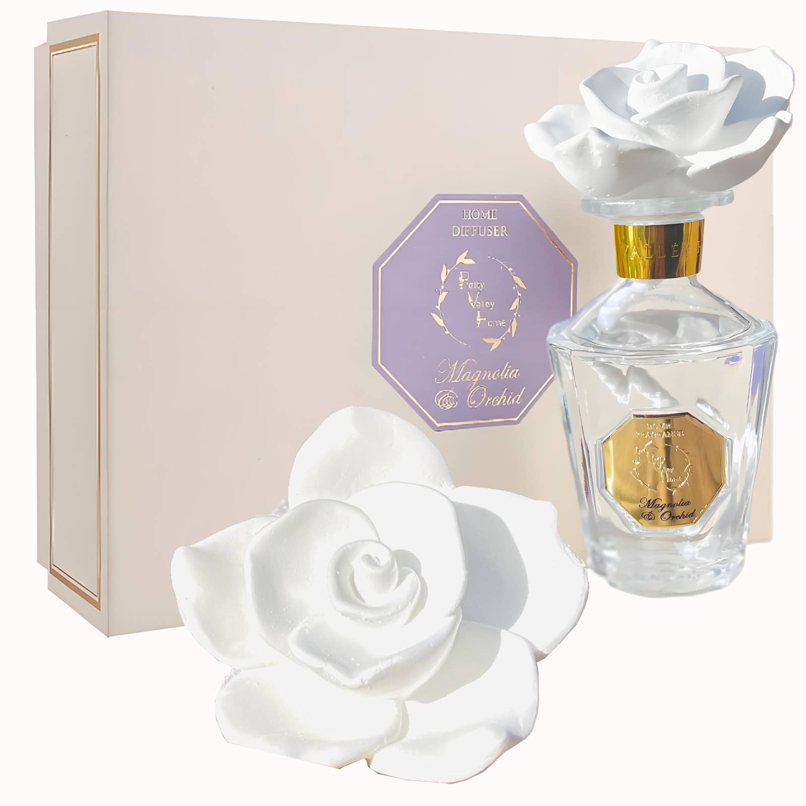 Vintage Rose Ceramic Diffuser -Magnolia & Orchid